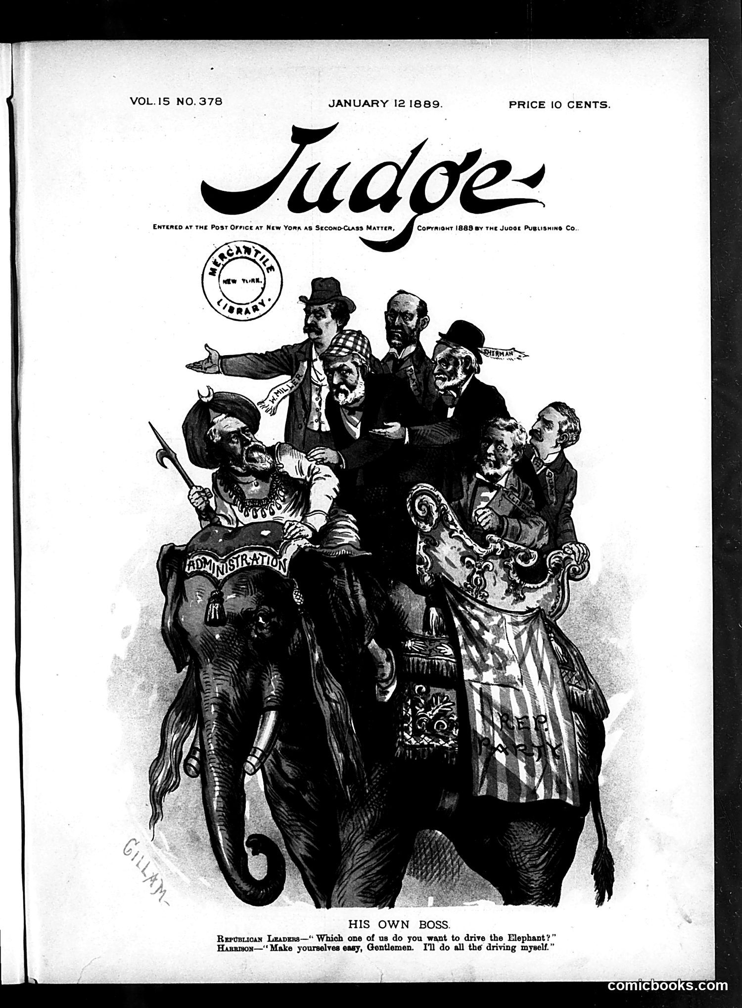 Judge — January 12, 1889 — page 1: Judge, 1889-01-12