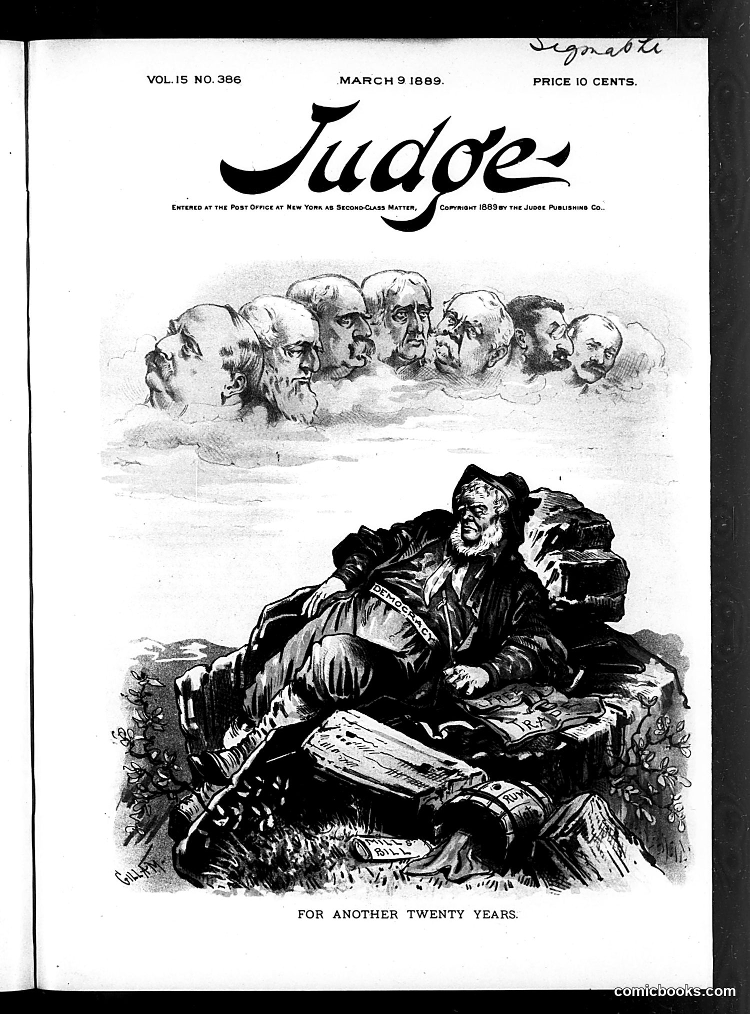 Judge — March 9, 1889 — page 1: Judge, 1889-03-09