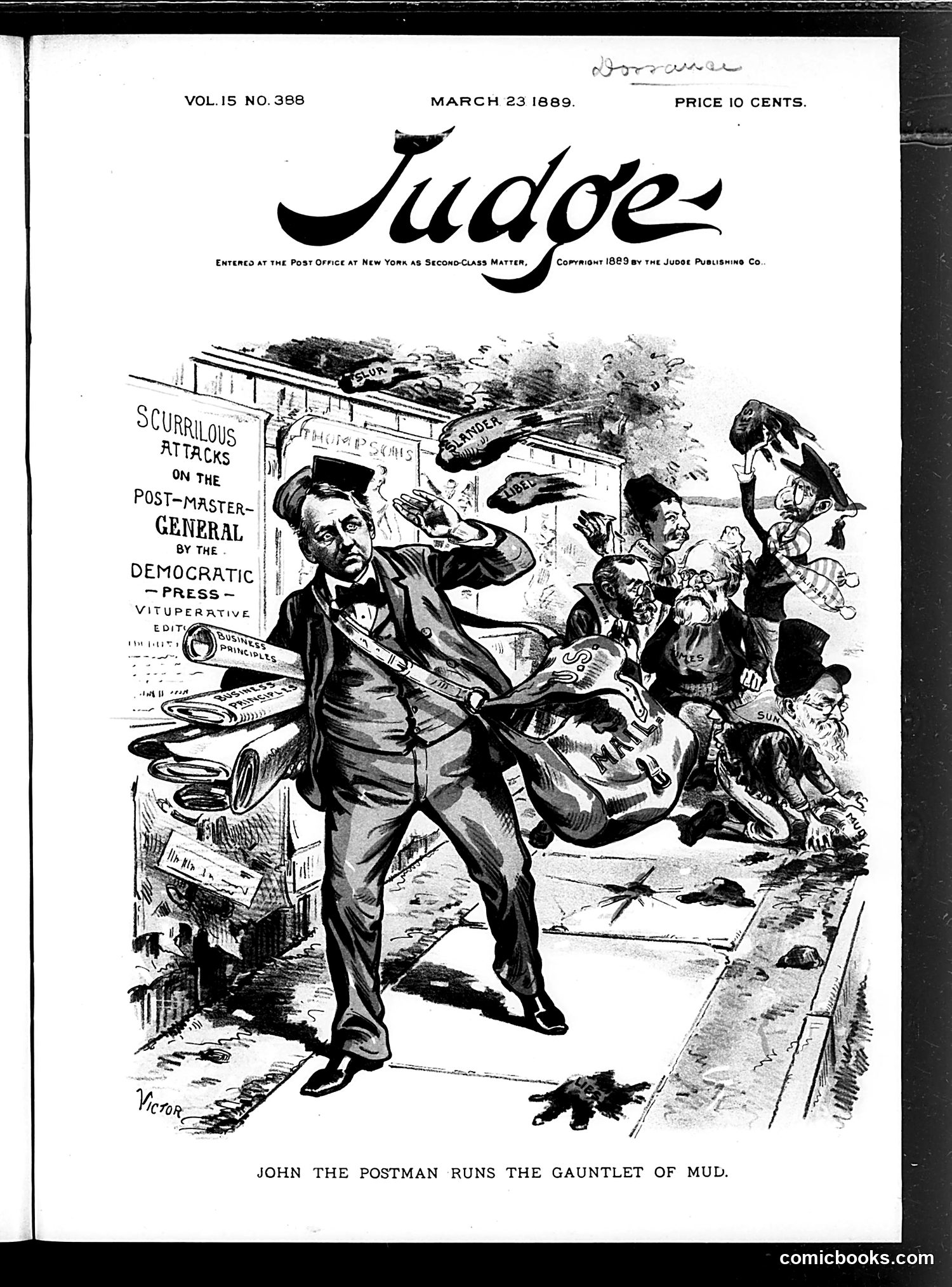Judge — March 23, 1889 — page 1: Judge, 1889-03-23