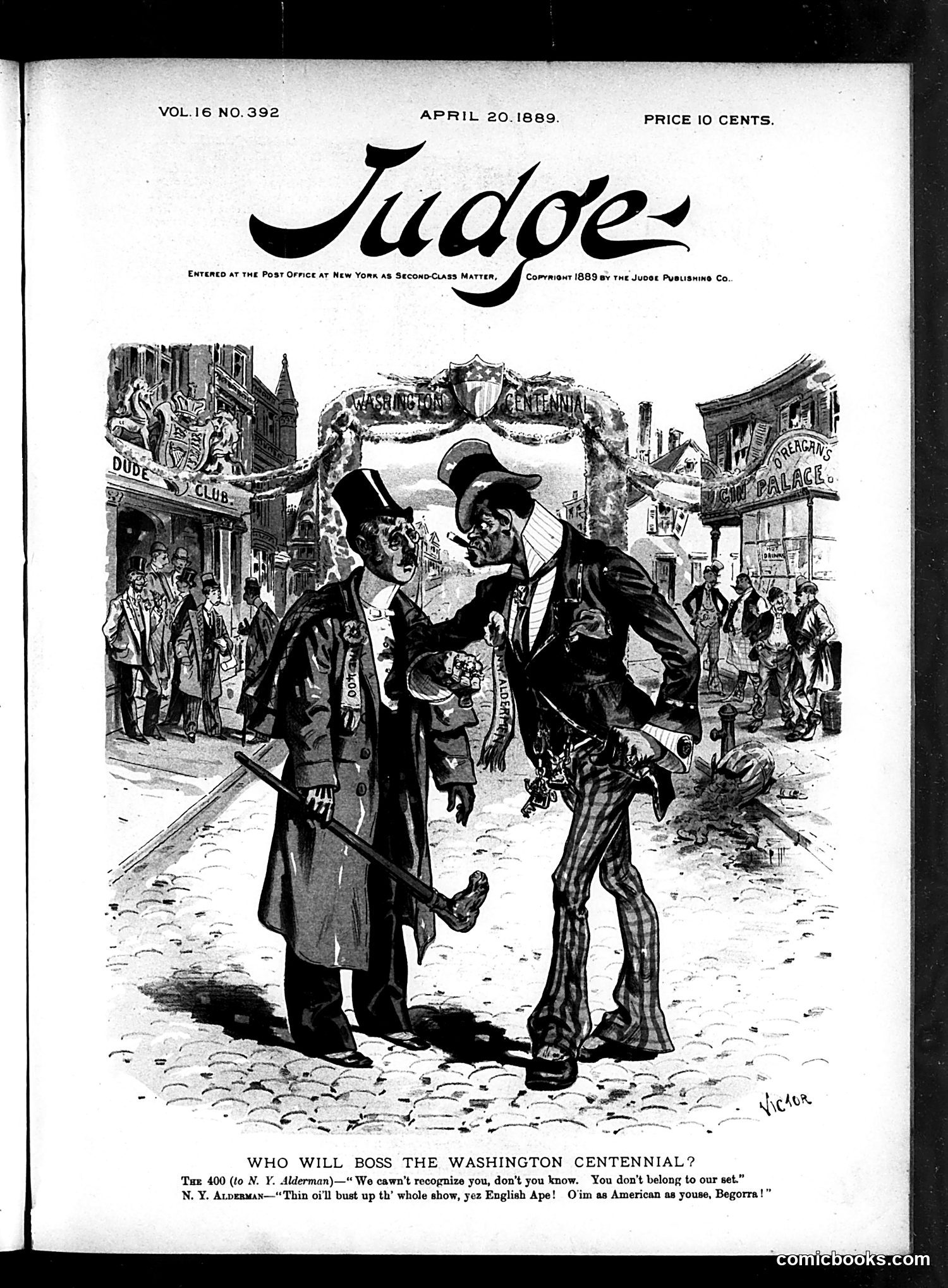 Judge — April 20, 1889 — page 1: Judge, 1889-04-20