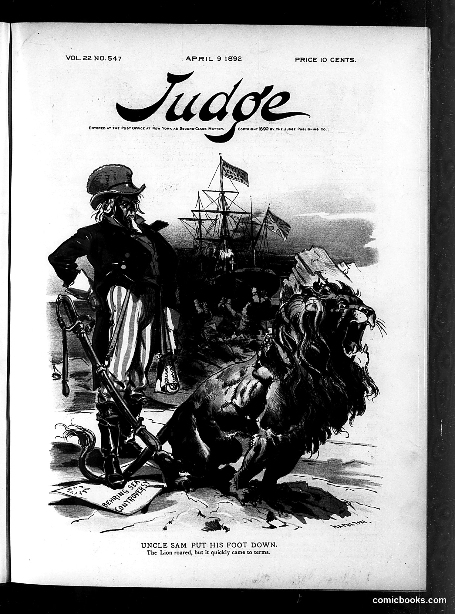 Judge — April 9, 1892 — page 1: Judge, 1892-04-09