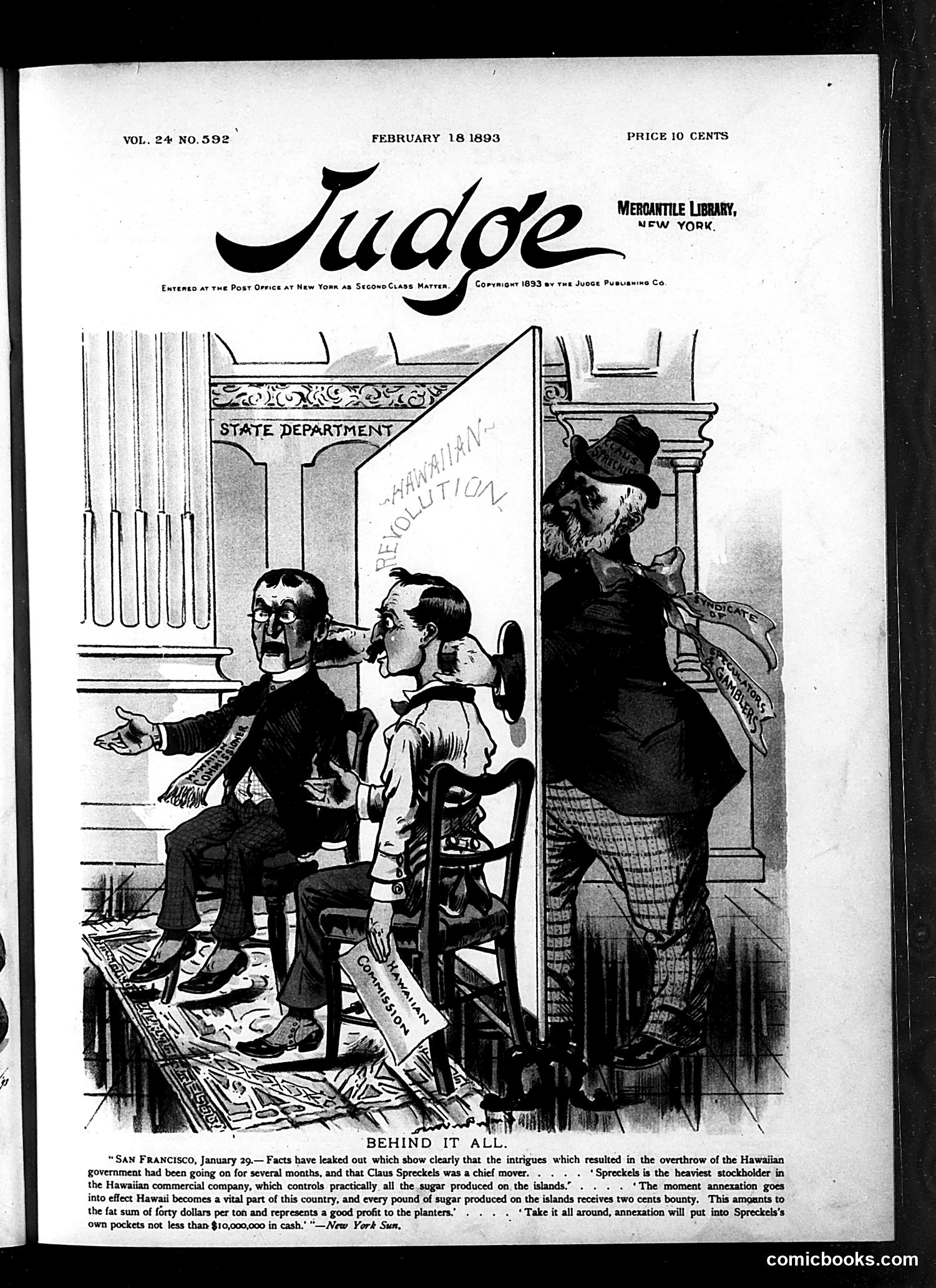 Judge — February 18, 1893 — page 1: Judge, 1893-02-18