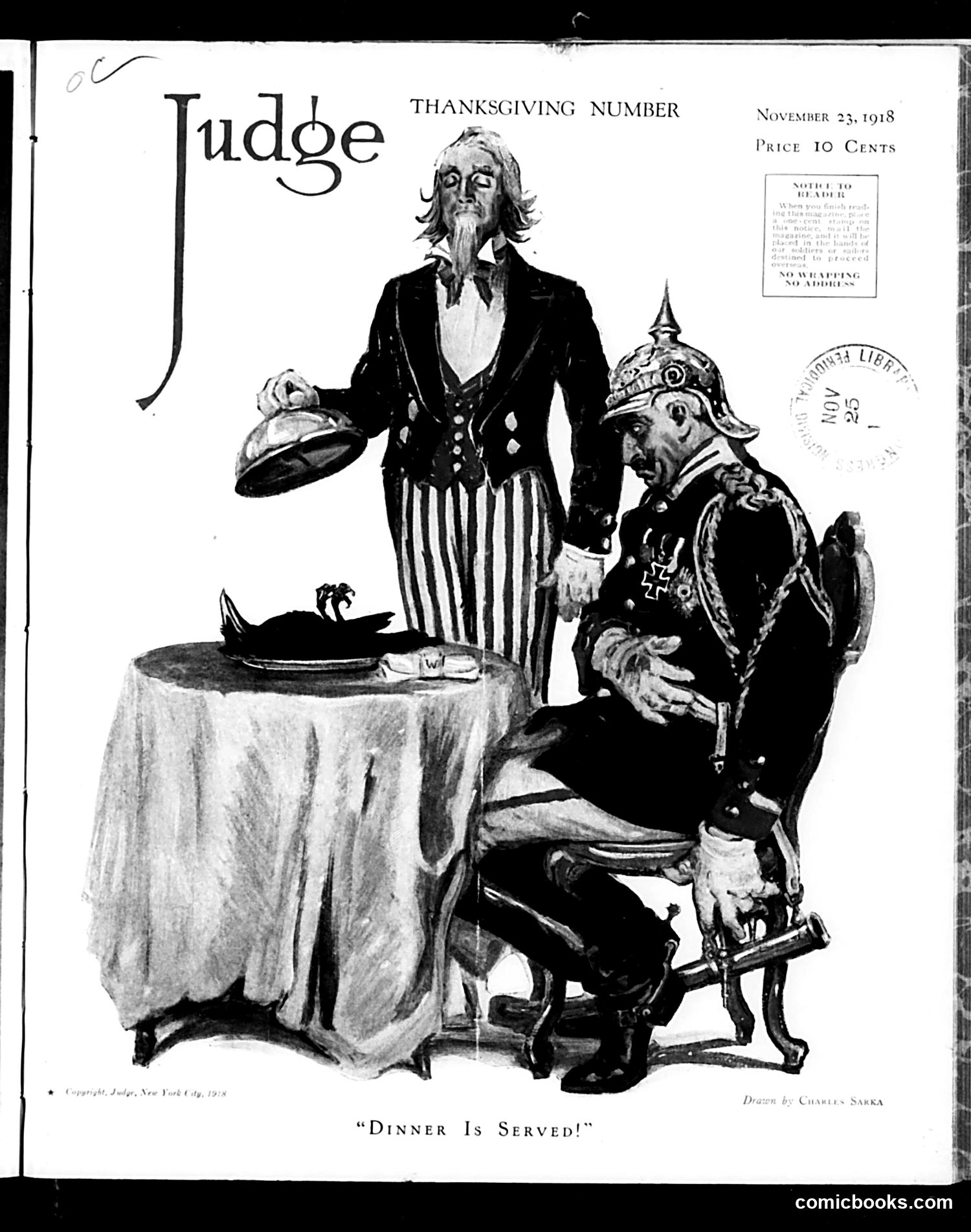 Judge — November 23, 1918 — page 1: Judge, 1918-11-23