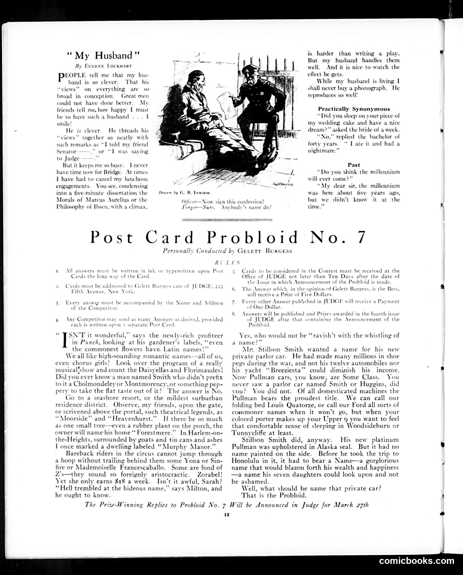 Judge — February 28, 1920 — page 12: Judge, 1920-02-28