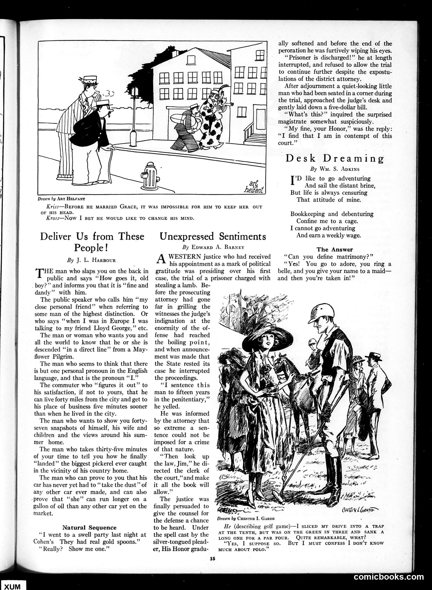 Judge — July 9, 1921 — page 15: Judge, 1921-07-09