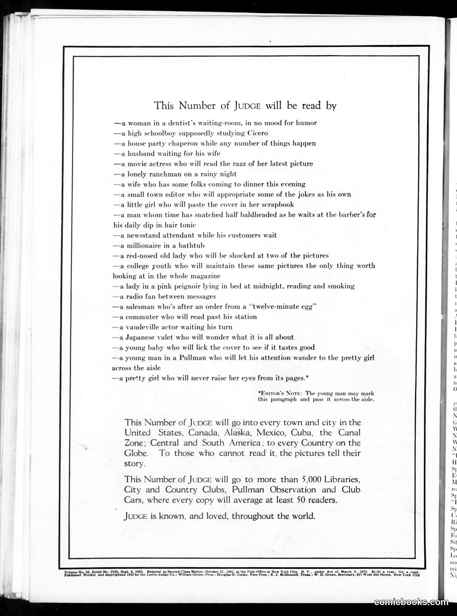 Judge — September 9, 1922 — page 2: Judge, 1922-09-09