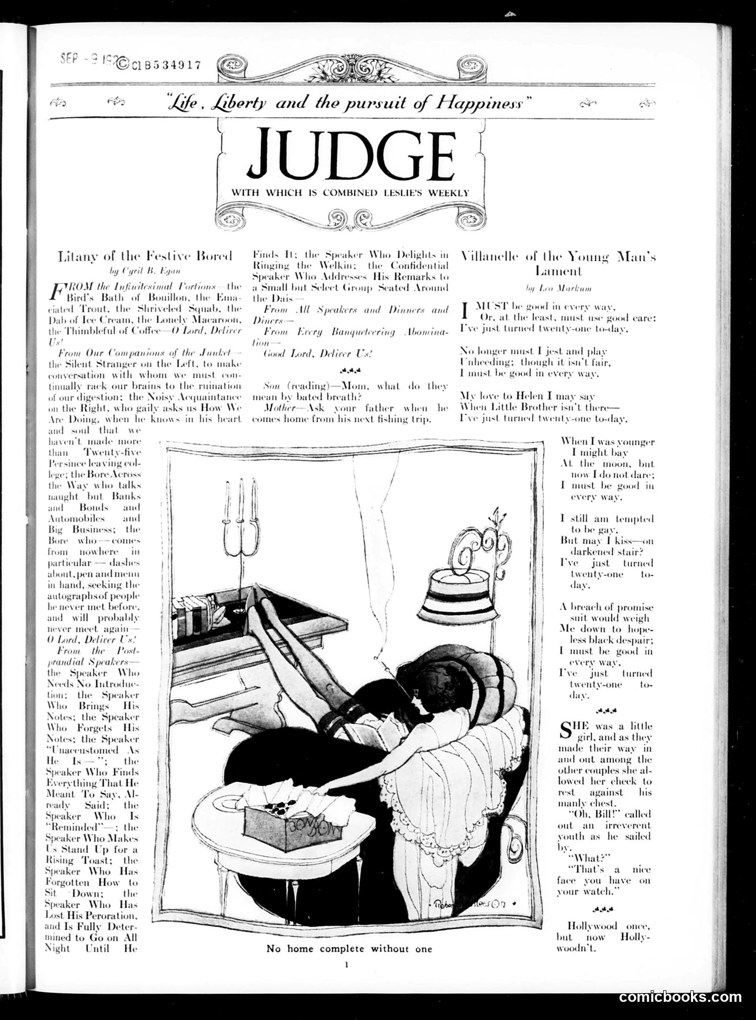 Judge — September 9, 1922 — page 3: Judge, 1922-09-09