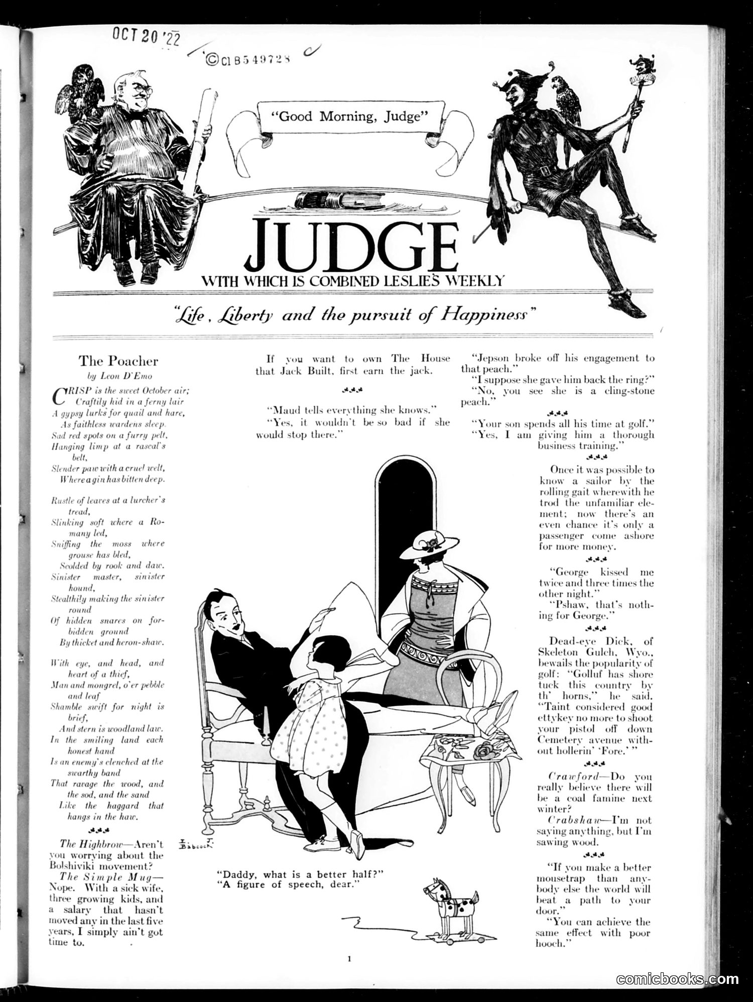 Judge — October 21, 1922 — page 3: Judge, 1922-10-21