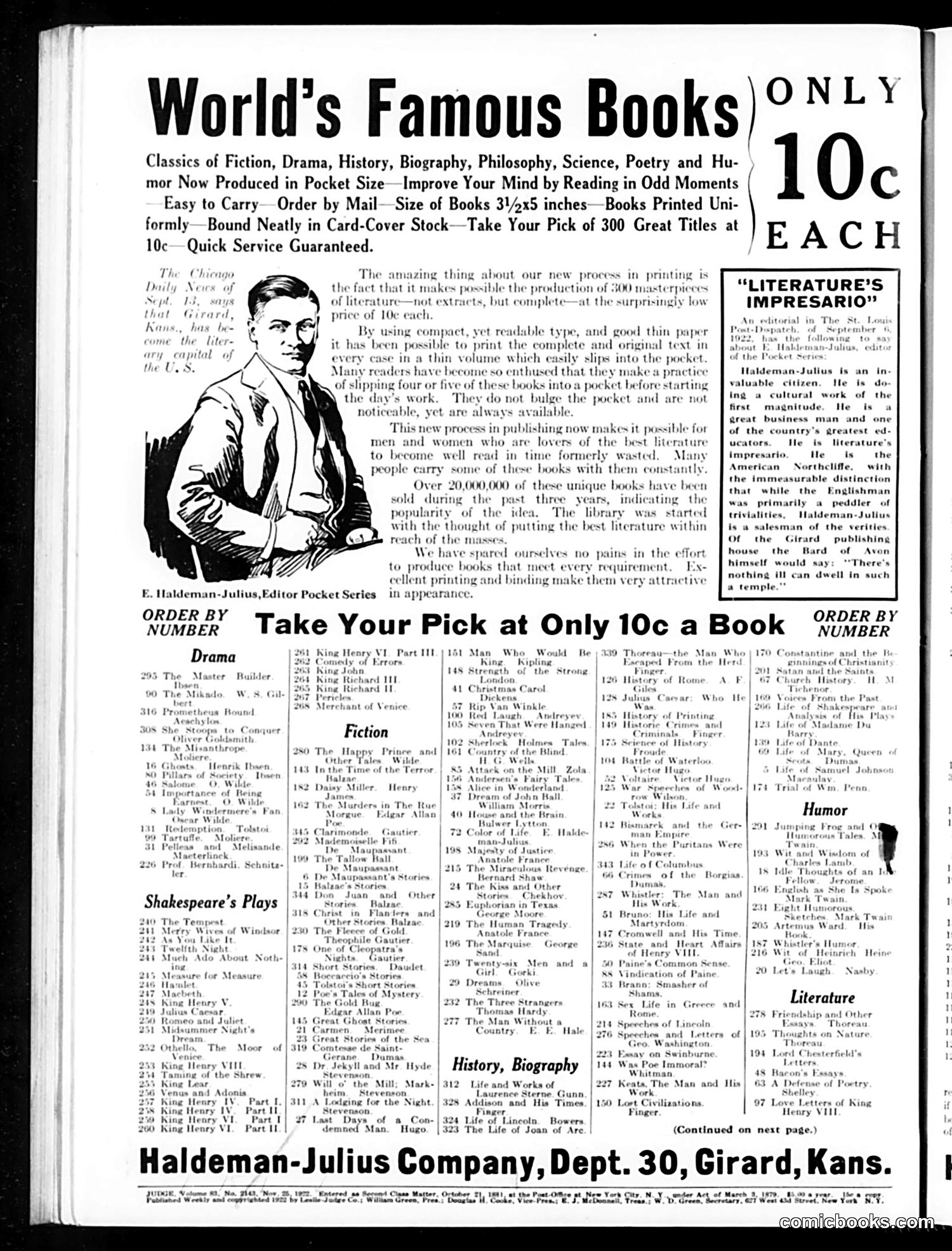 Judge — November 25, 1922 — page 2: Judge, 1922-11-25