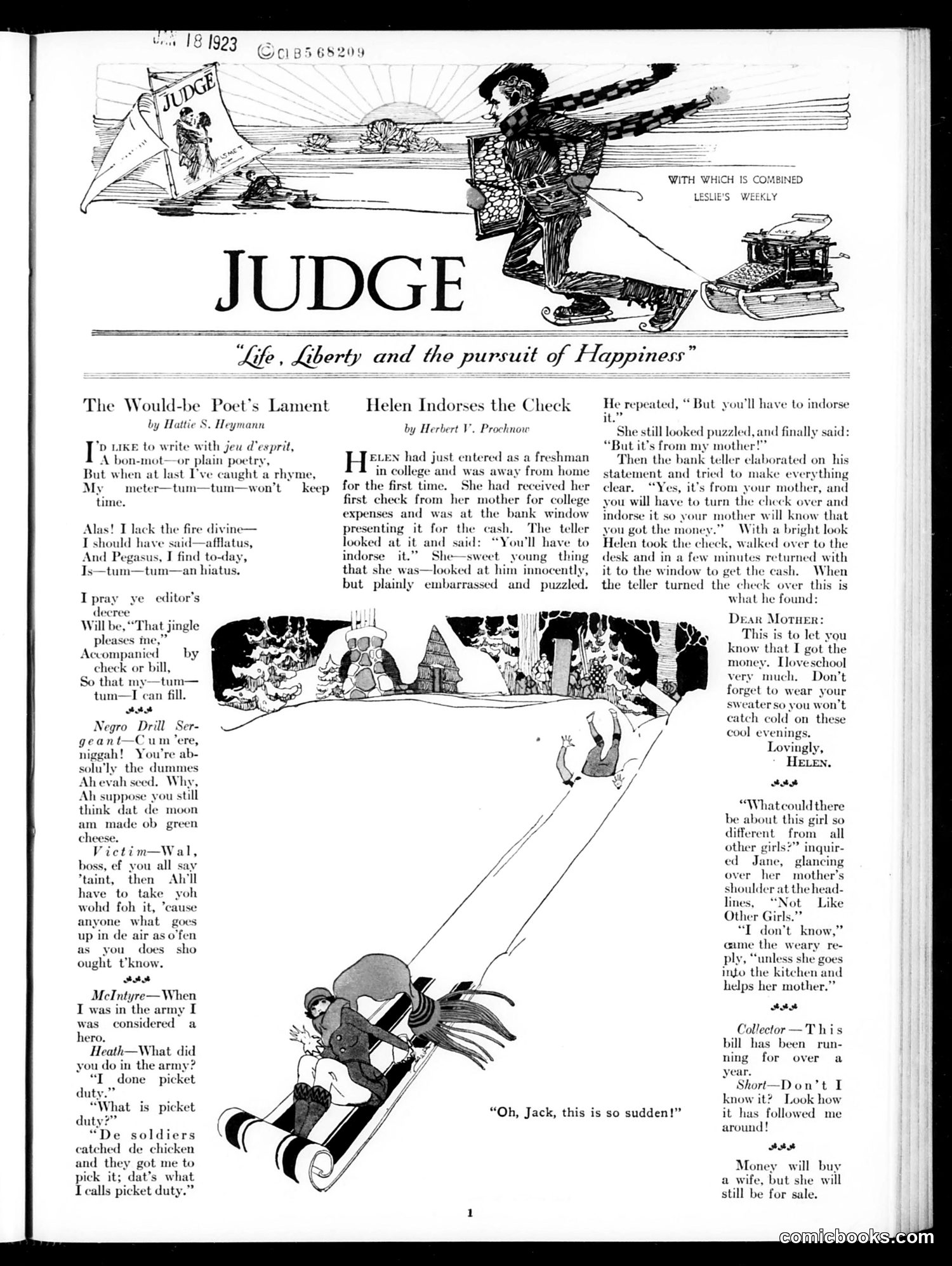 Judge — January 20, 1923 — page 3: Judge, 1923-01-20