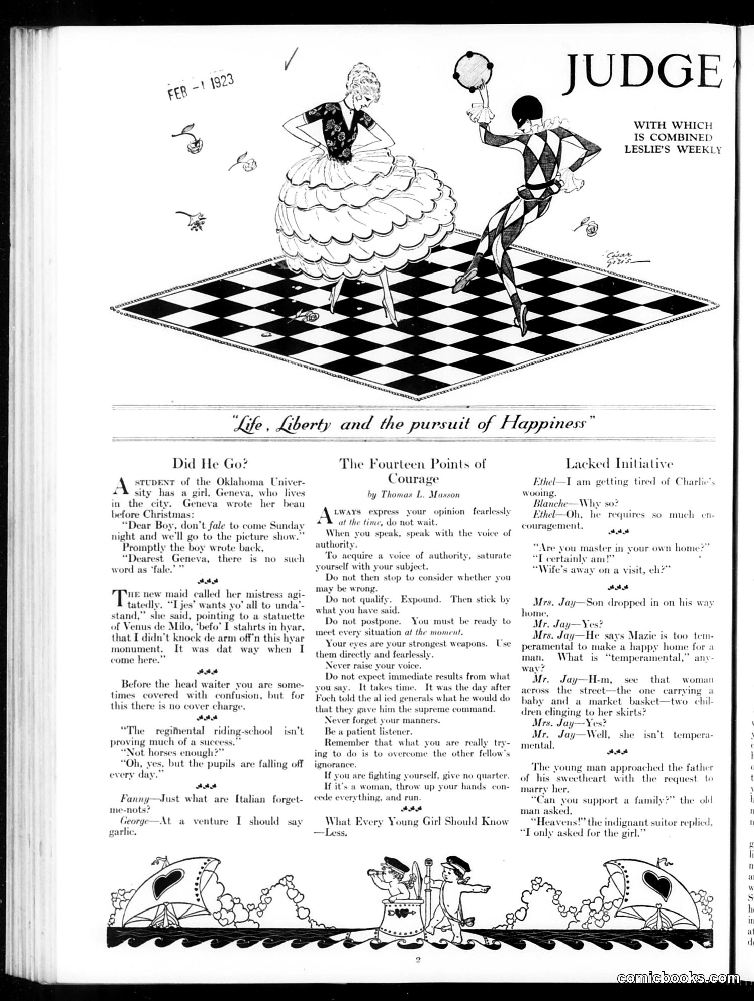 Judge — February 3, 1923 — page 4: Judge, 1923-02-03