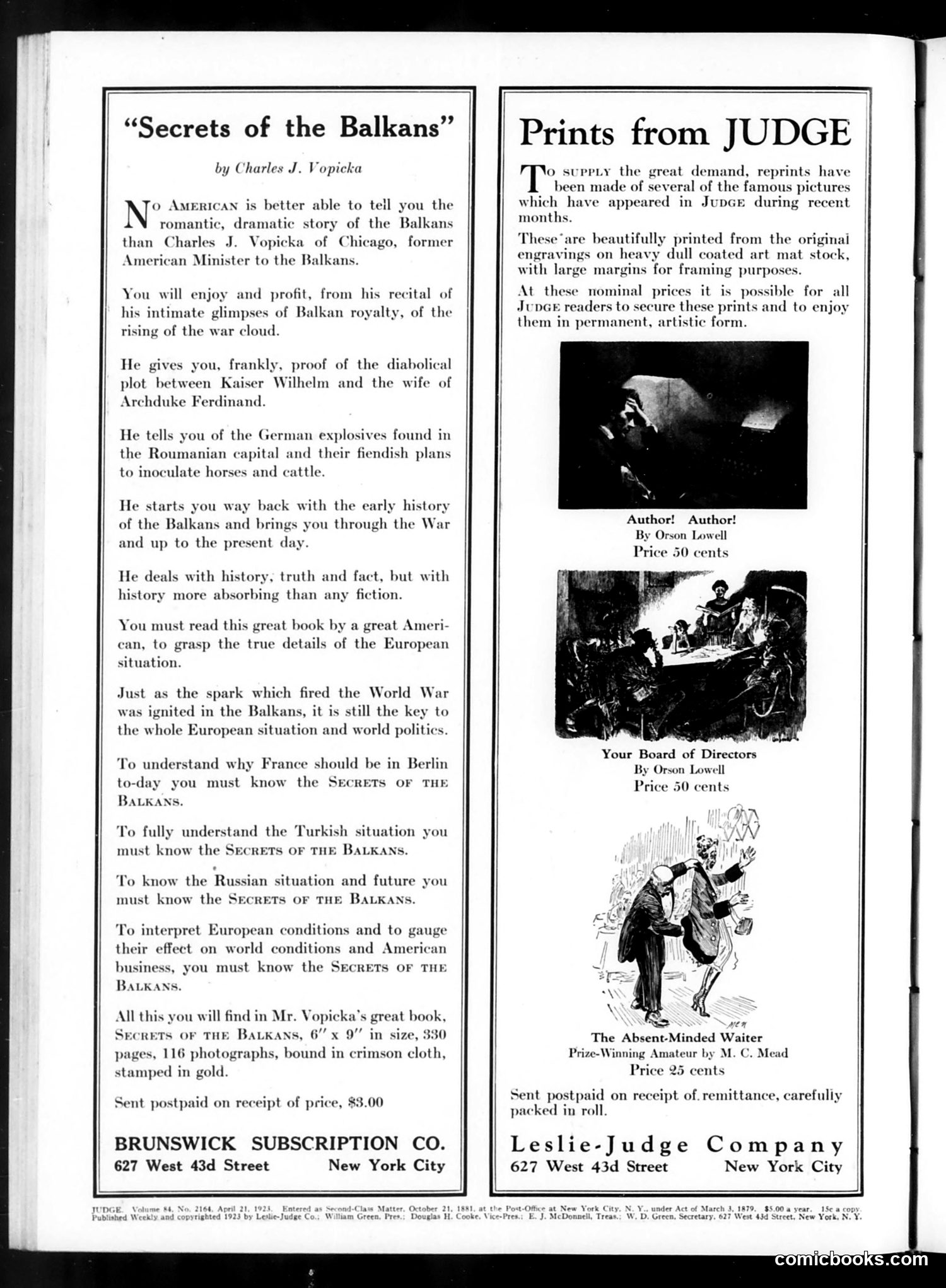 Judge — April 21, 1923 — page 2: Judge, 1923-04-21
