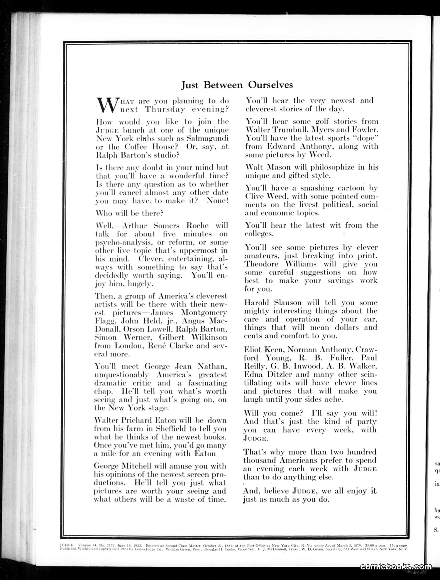 Judge — June 16, 1923 — page 2: Judge, 1923-06-16