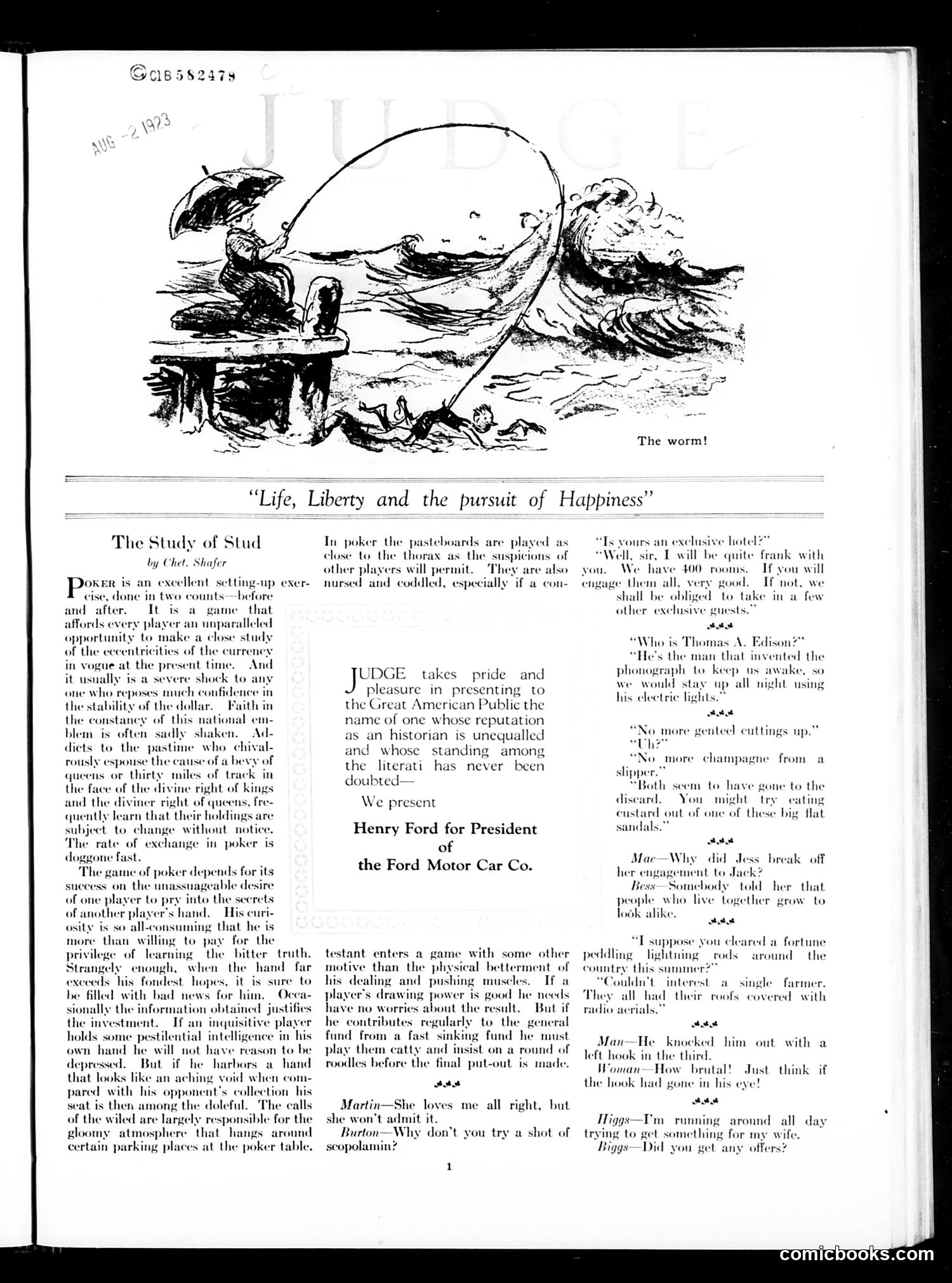 Judge — August 4, 1923 — page 3: Judge, 1923-08-04