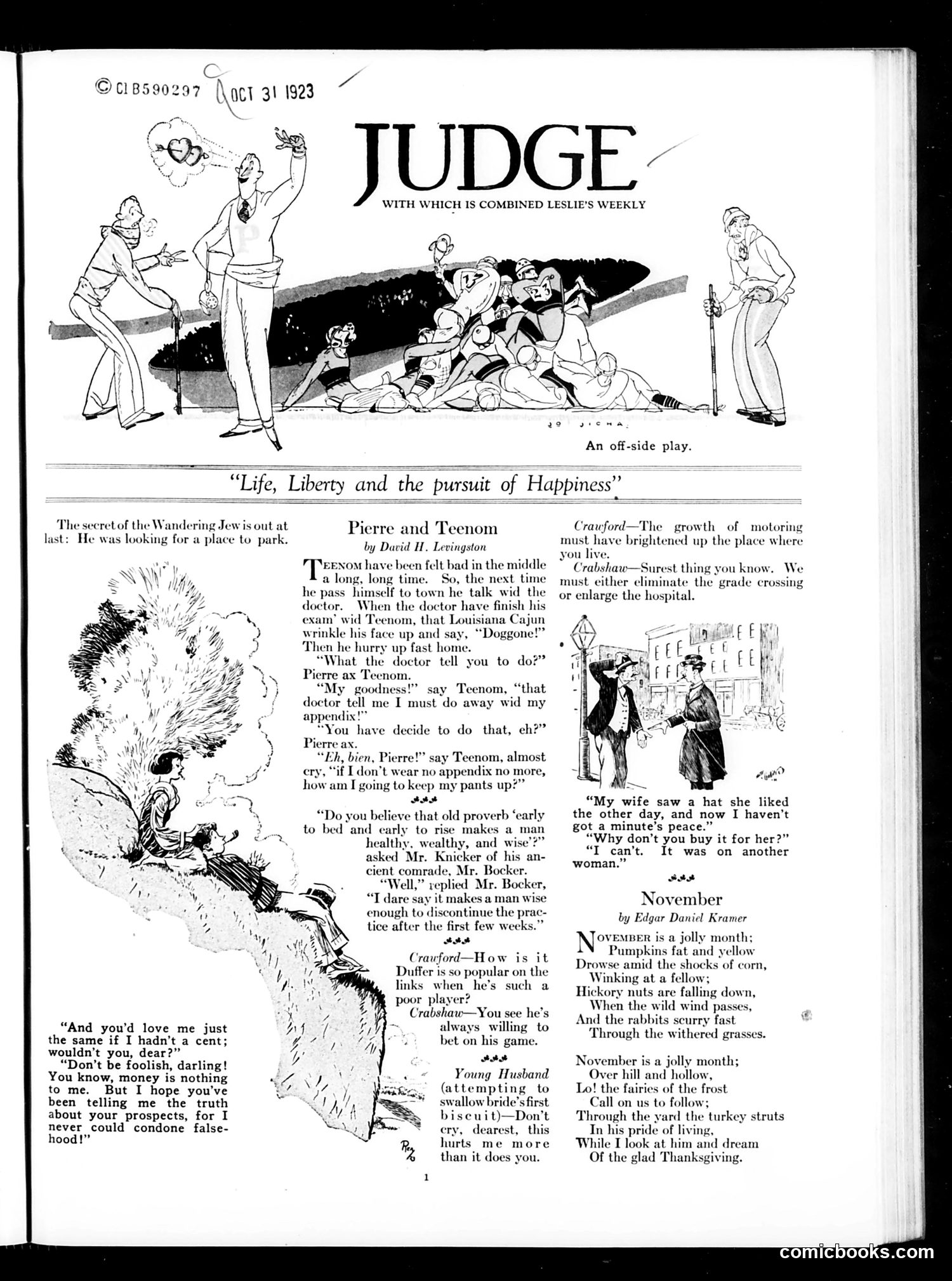 Judge — November 3, 1923 — page 3: Judge, 1923-11-03
