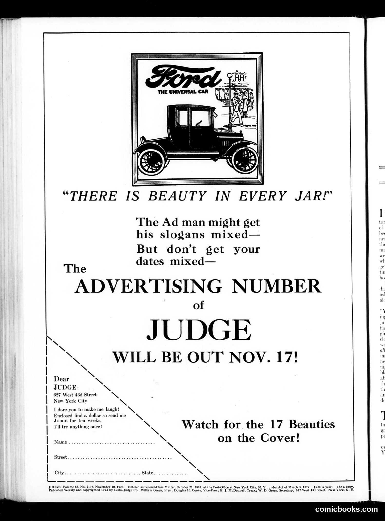Judge — November 10, 1923 — page 2: Judge, 1923-11-10