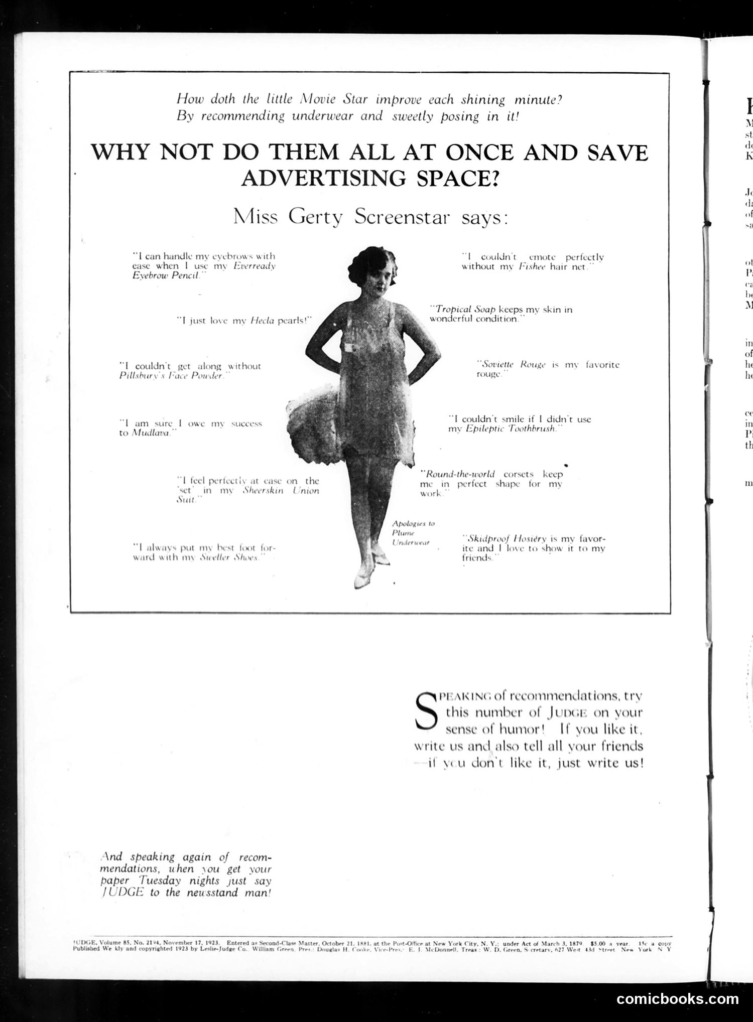 Judge — November 17, 1923 — page 2: Judge, 1923-11-17