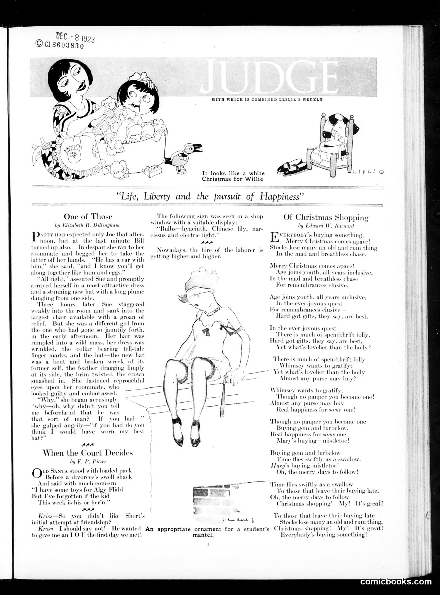 Judge — December 8, 1923 — page 3: Judge, 1923-12-08