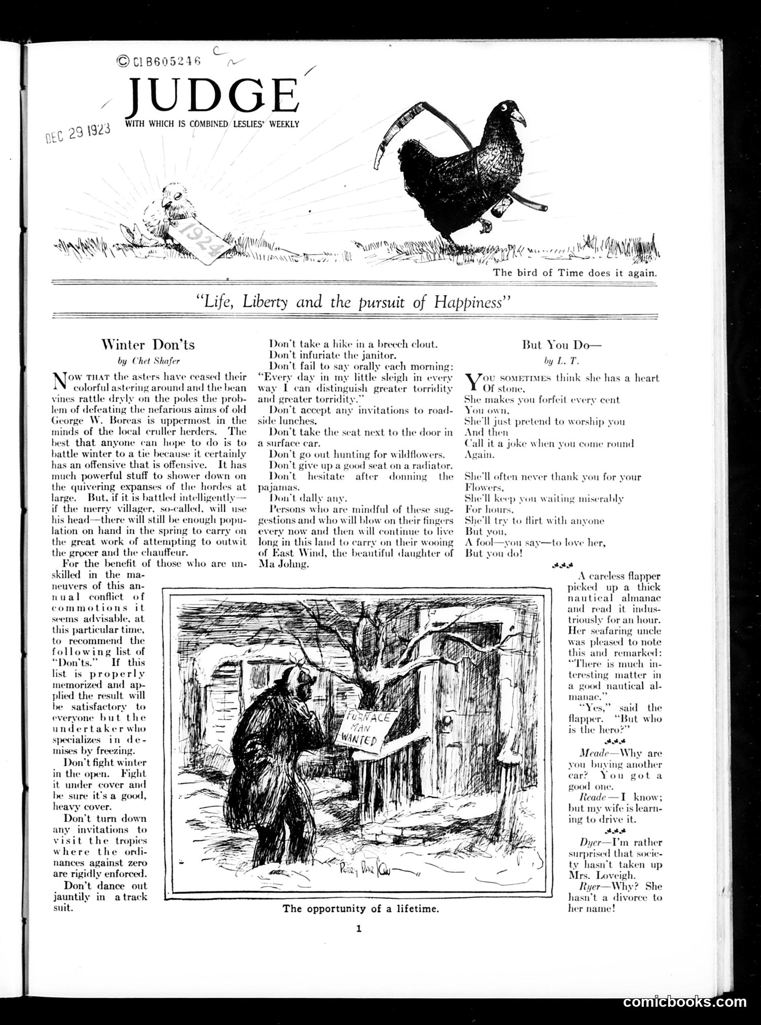 Judge — December 29, 1923 — page 3: Judge, 1923-12-29