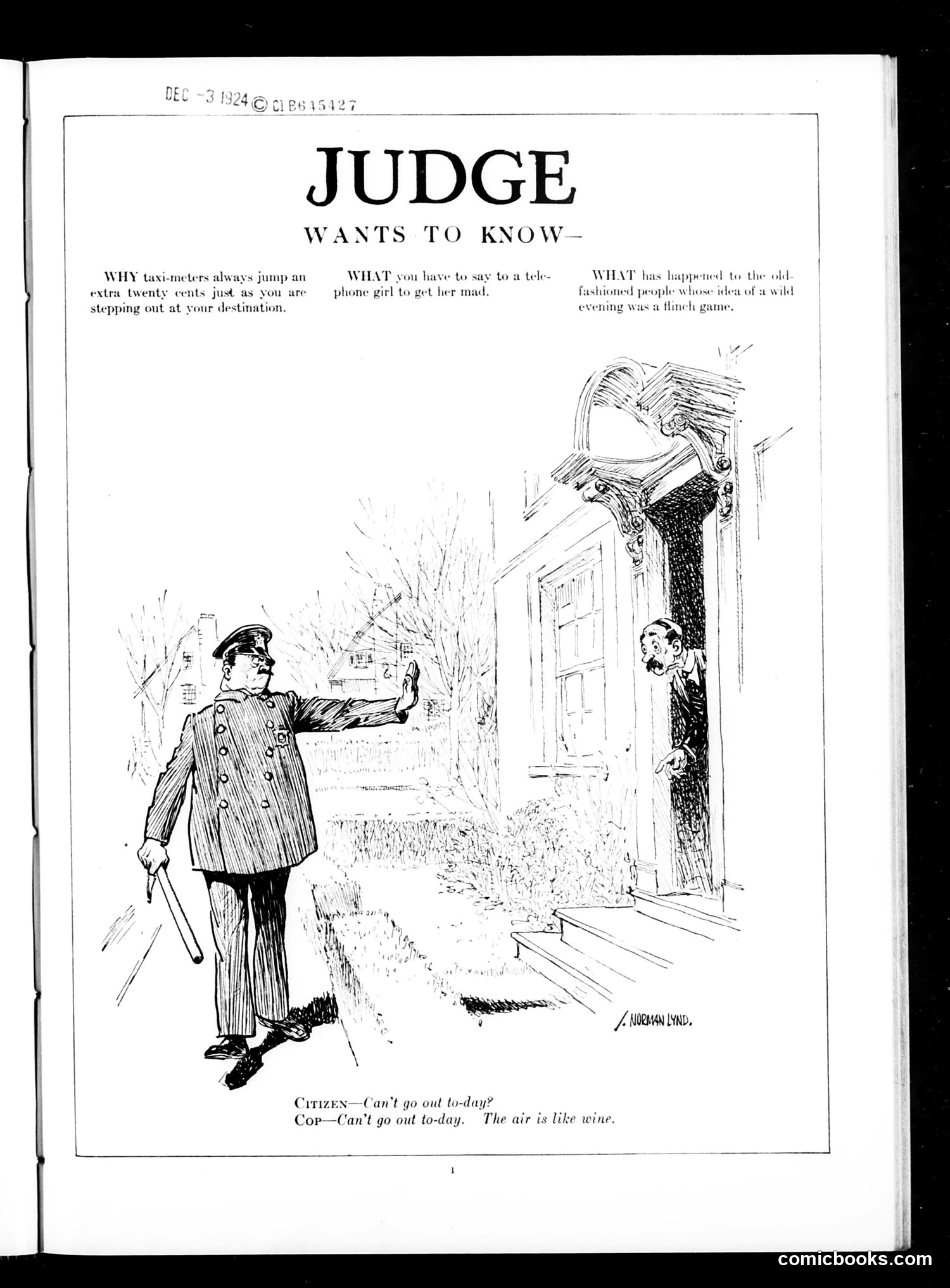 Judge — December 6, 1924 — page 3: Judge, 1924-12-06