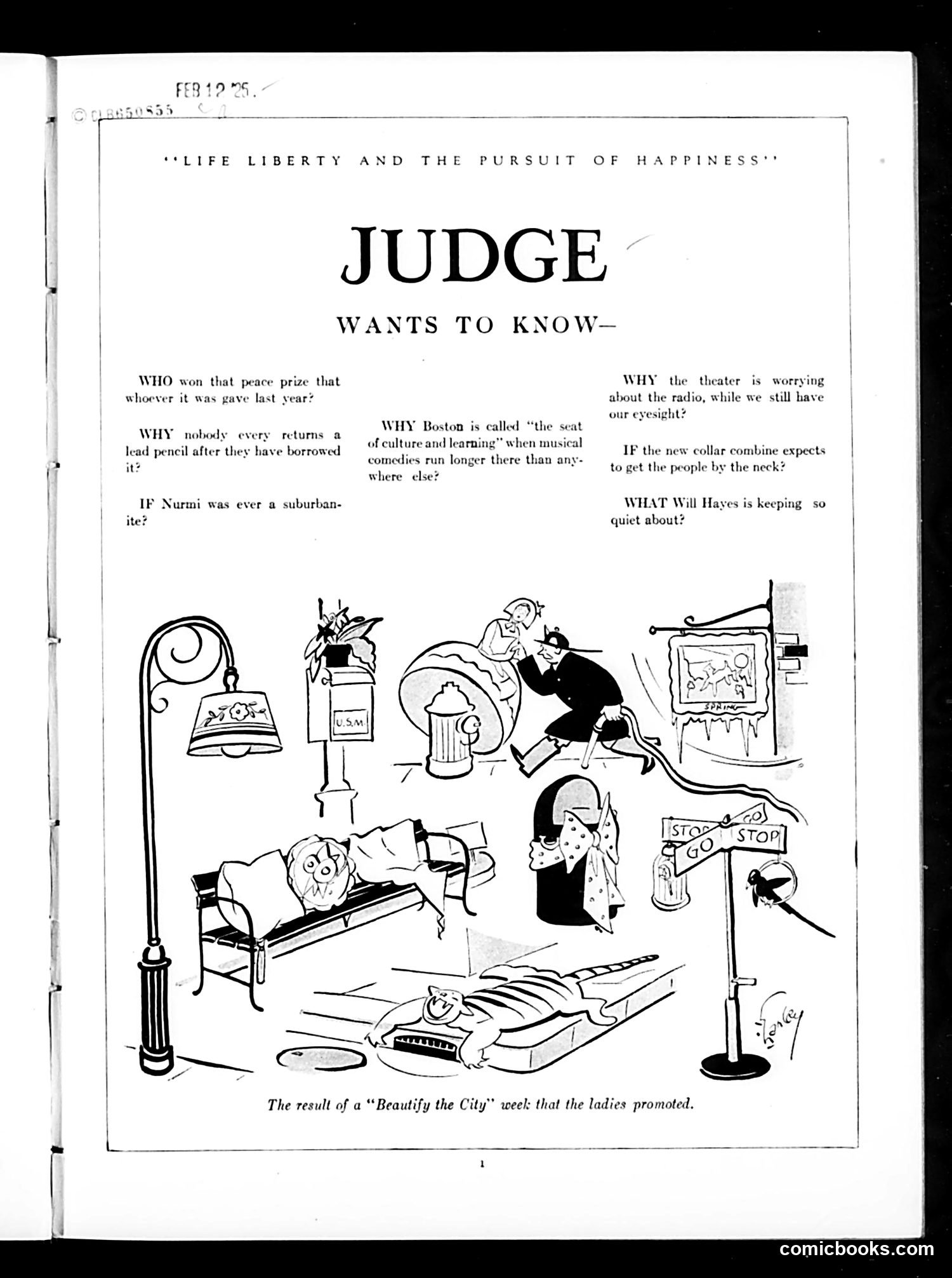 Judge — February 14, 1925 — page 3: Judge, 1925-02-14