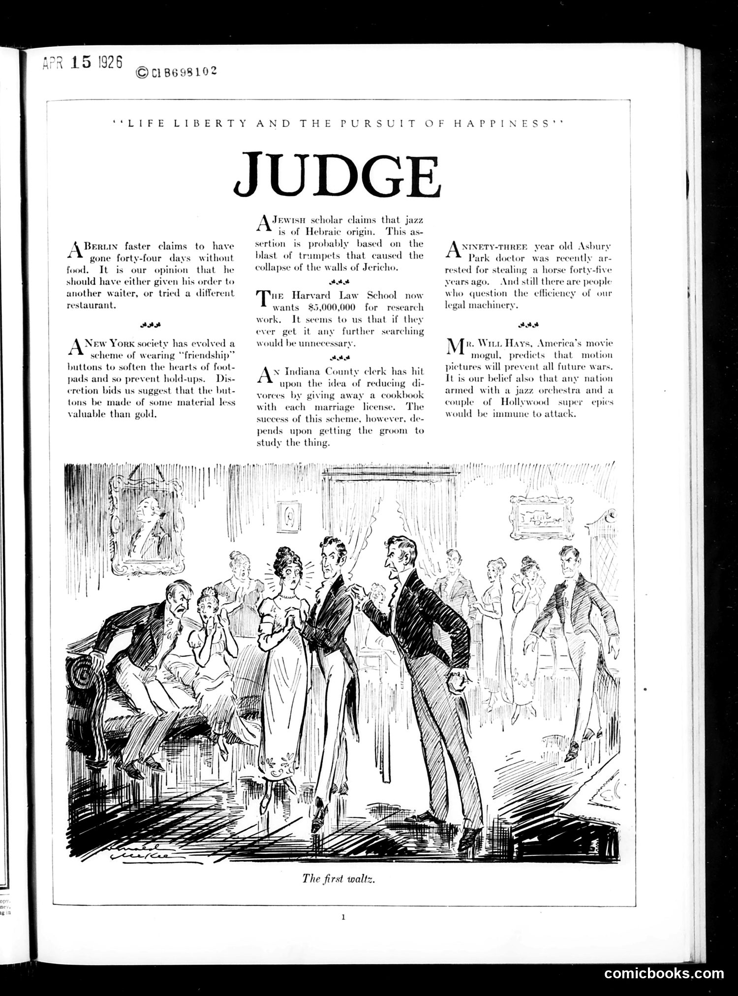 Judge — April 17, 1926 — page 3: Judge, 1926-04-17