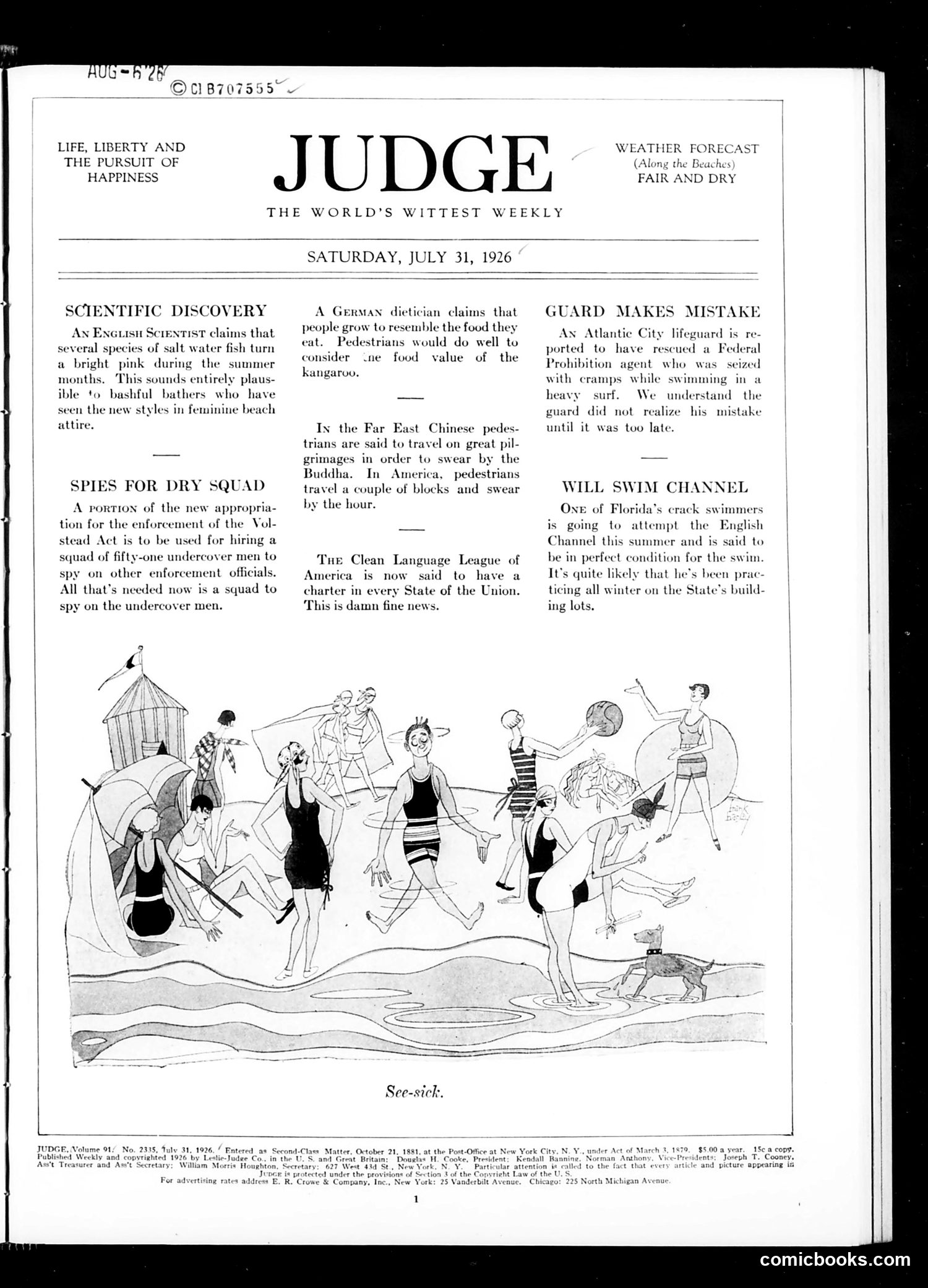 Judge — July 31, 1926 — page 3: Judge, 1926-07-31