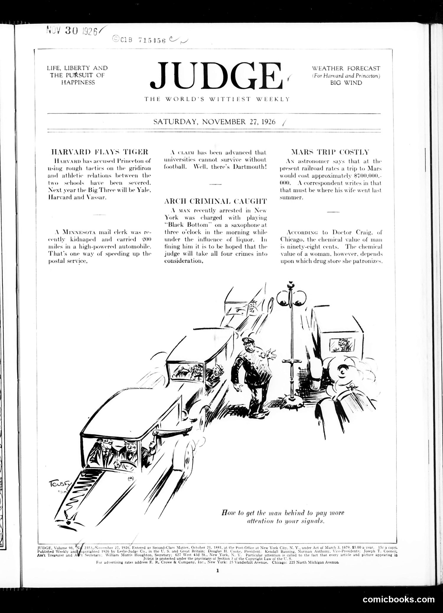Judge — November 27, 1926 — page 3: Judge, 1926-11-27
