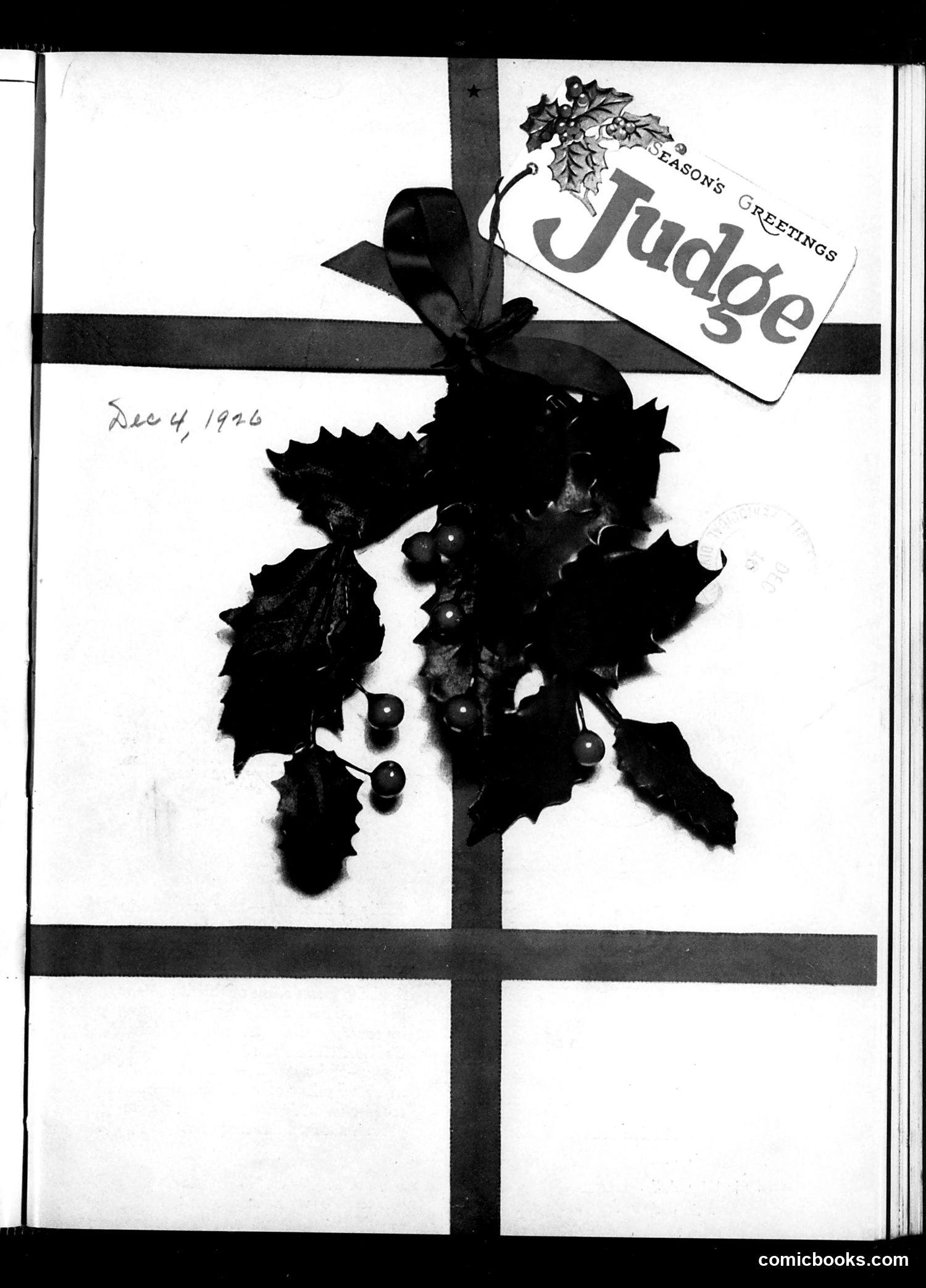 Judge — December 4, 1926 — page 1: Judge, 1926-12-04