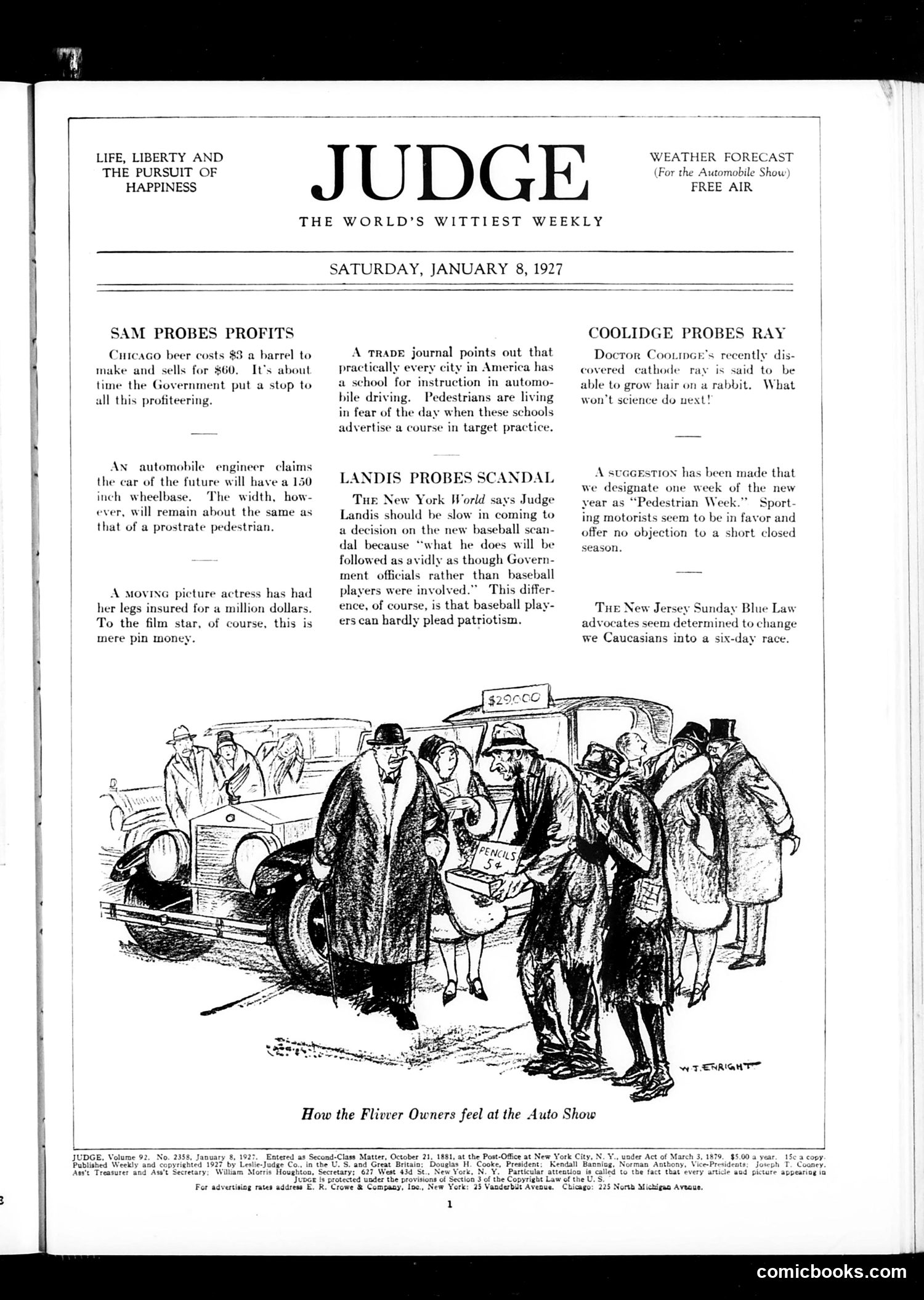 Judge — January 8, 1927 — page 3: Judge, 1927-01-08