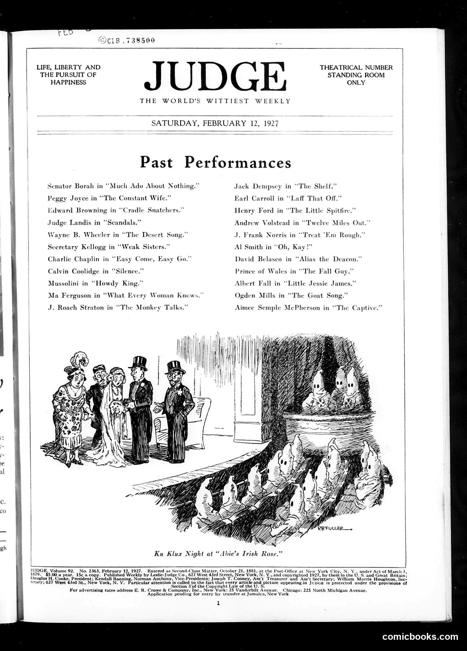 Judge — February 12, 1927 — page 3: Judge, 1927-02-12