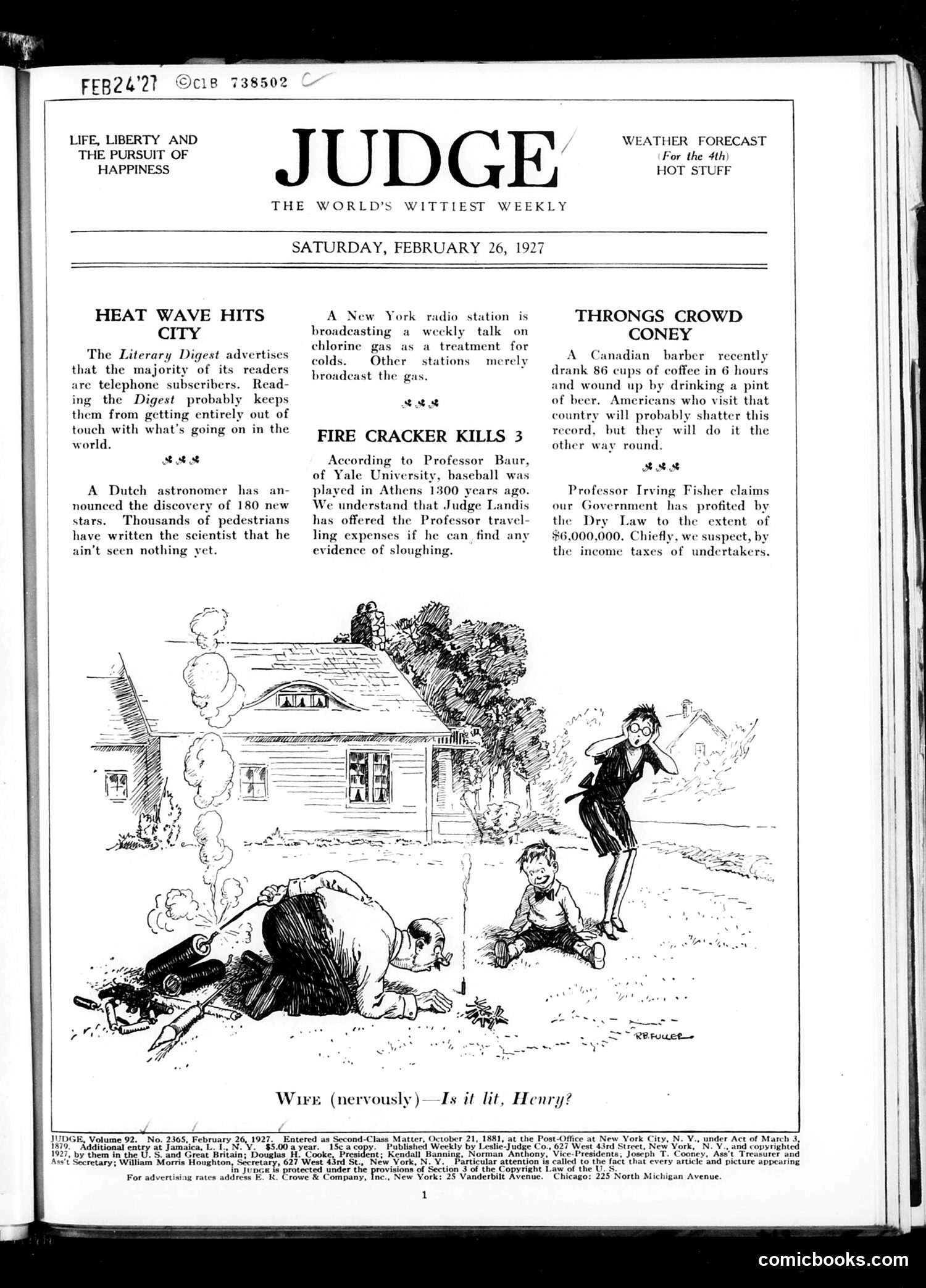 Judge — February 26, 1927 — page 3: Judge, 1927-02-26