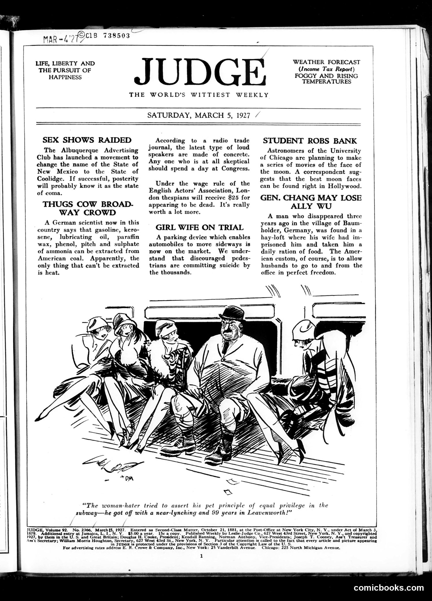 Judge — March 5, 1927 — page 3: Judge, 1927-03-05