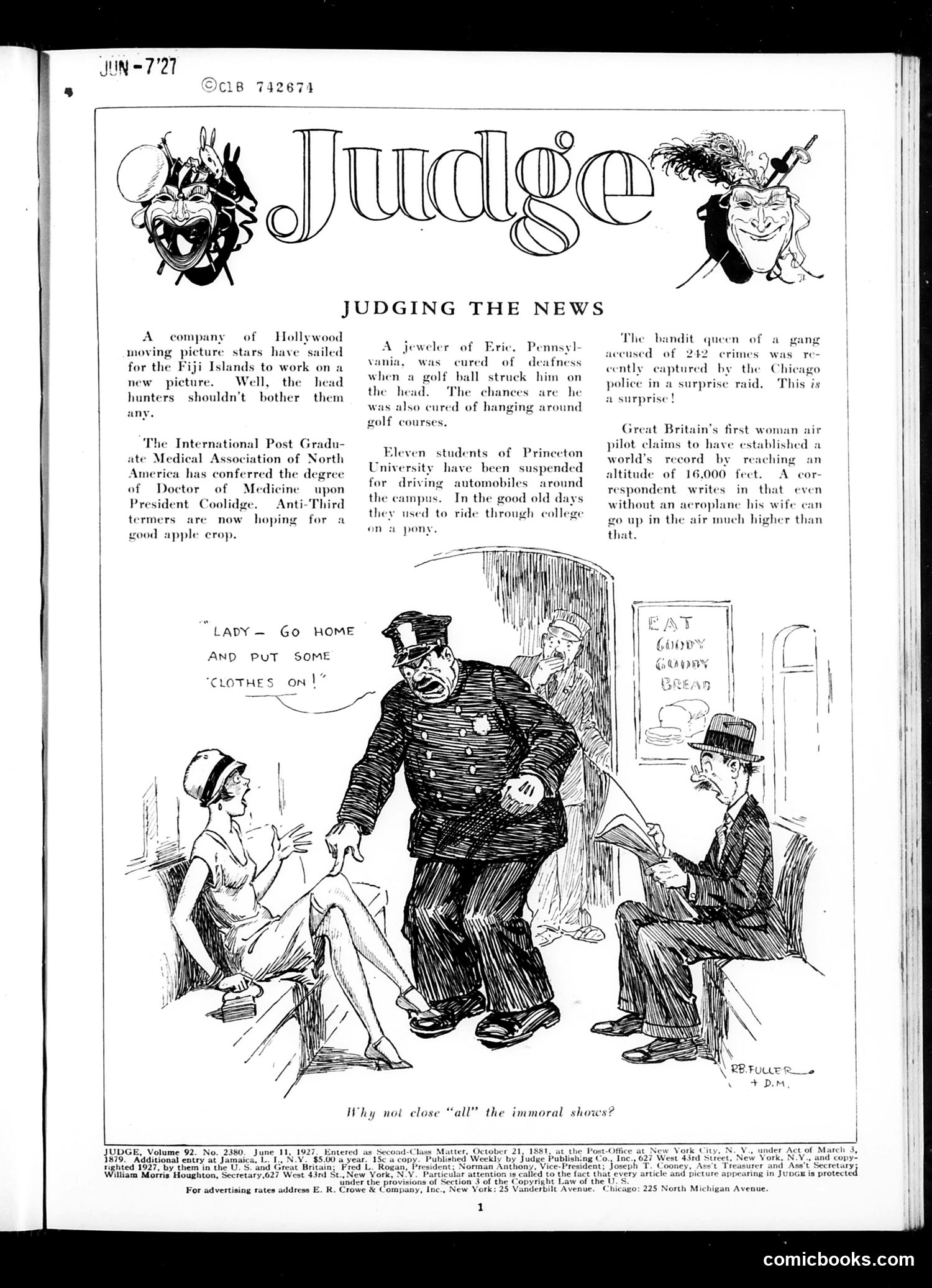 Judge — June 11, 1927 — page 3: Judge, 1927-06-11