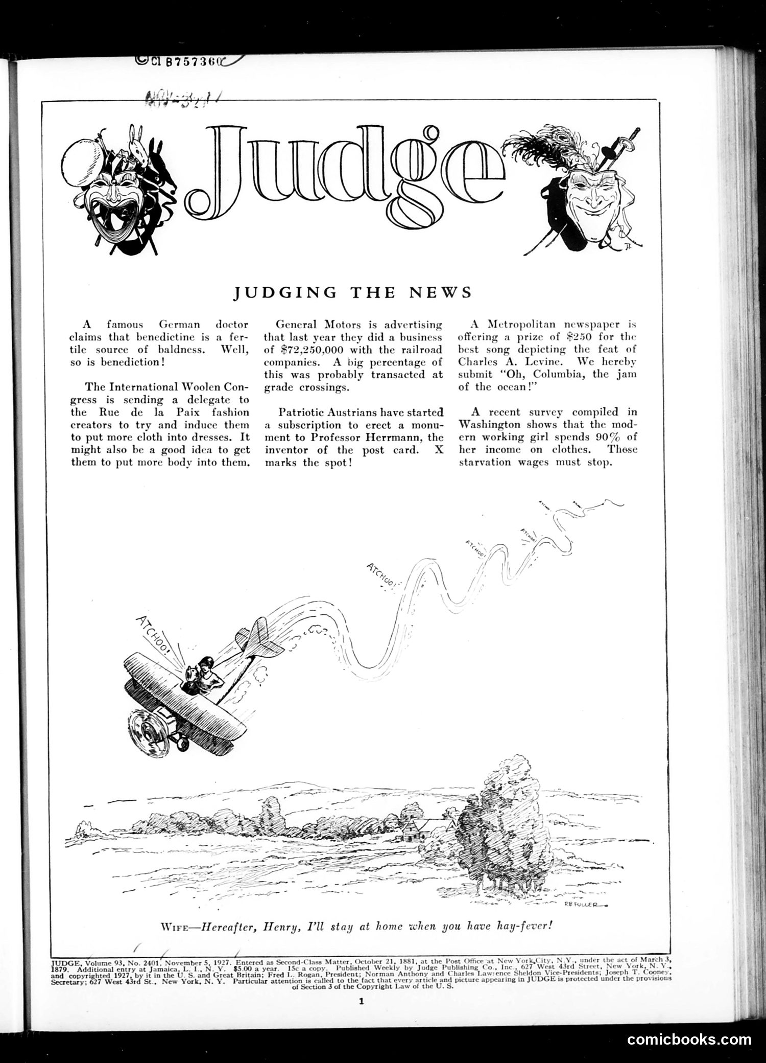 Judge — October 29, 1927 — page 3: Judge, 1927-10-29