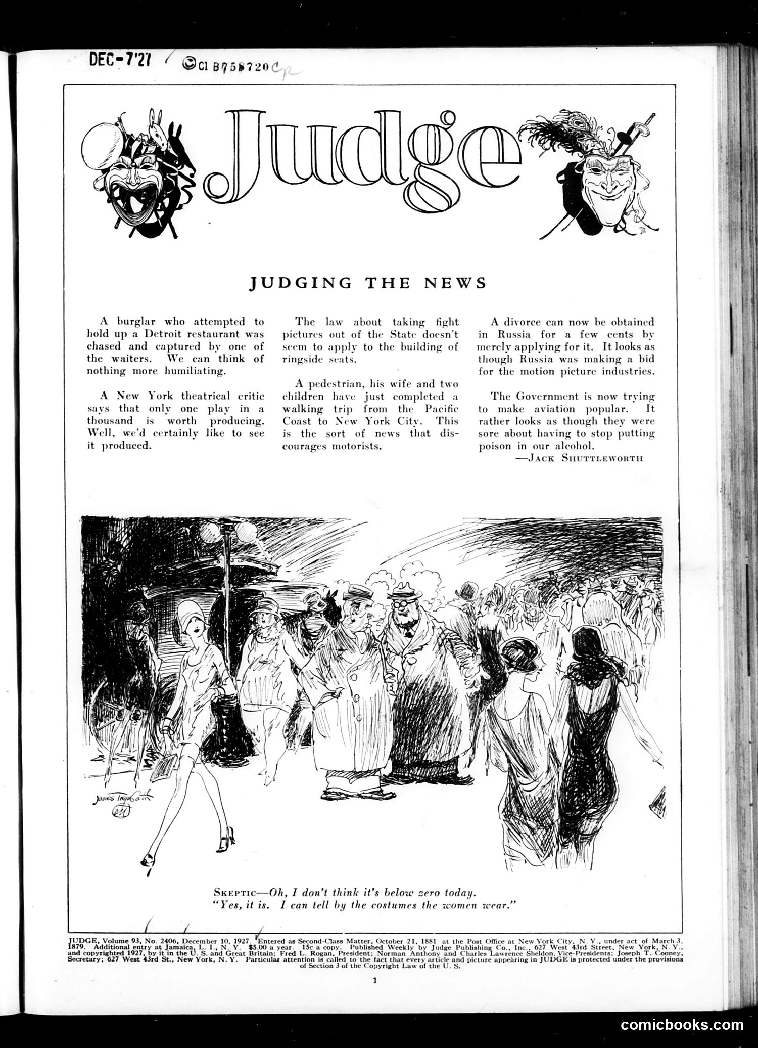 Judge — December 3, 1927 — page 3: Judge, 1927-12-03
