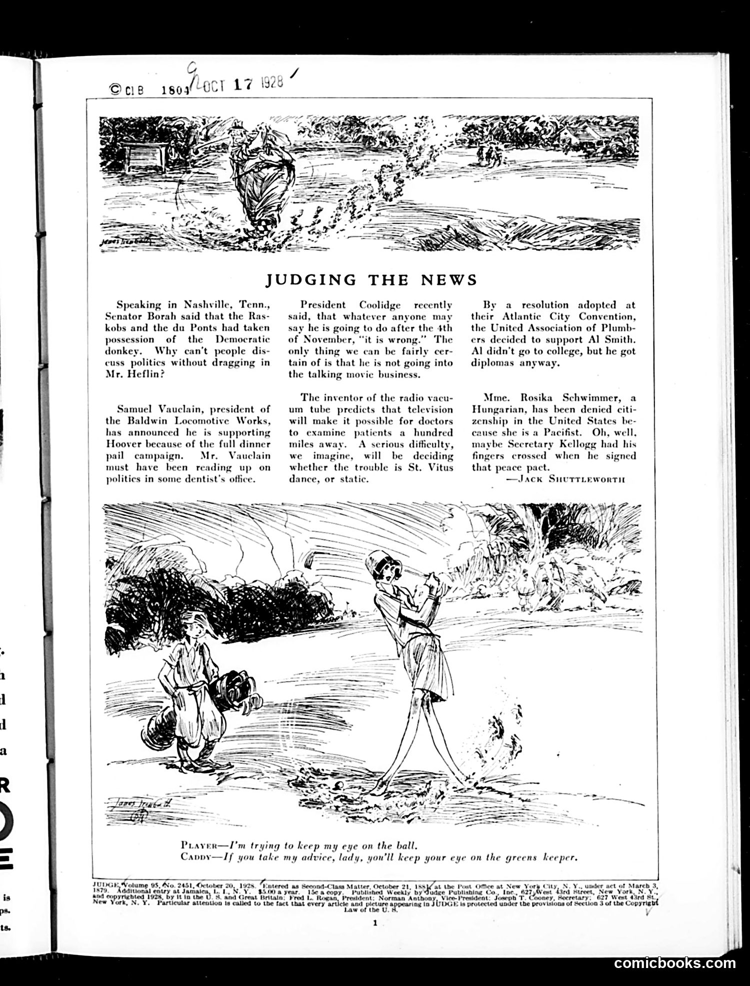 Judge — October 20, 1928 — page 3: Judge, 1928-10-20