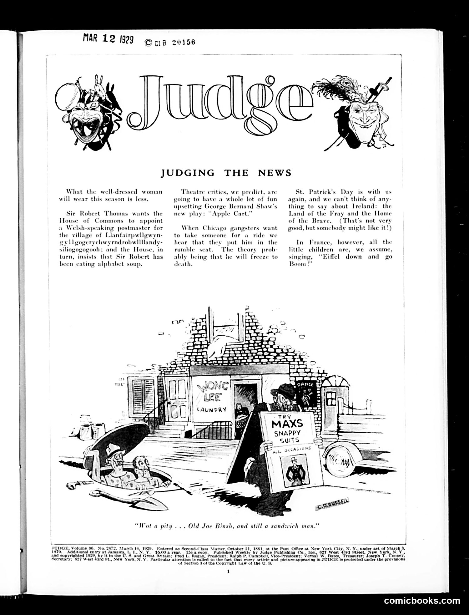 Judge — March 16, 1929 — page 3: Judge, 1929-03-16