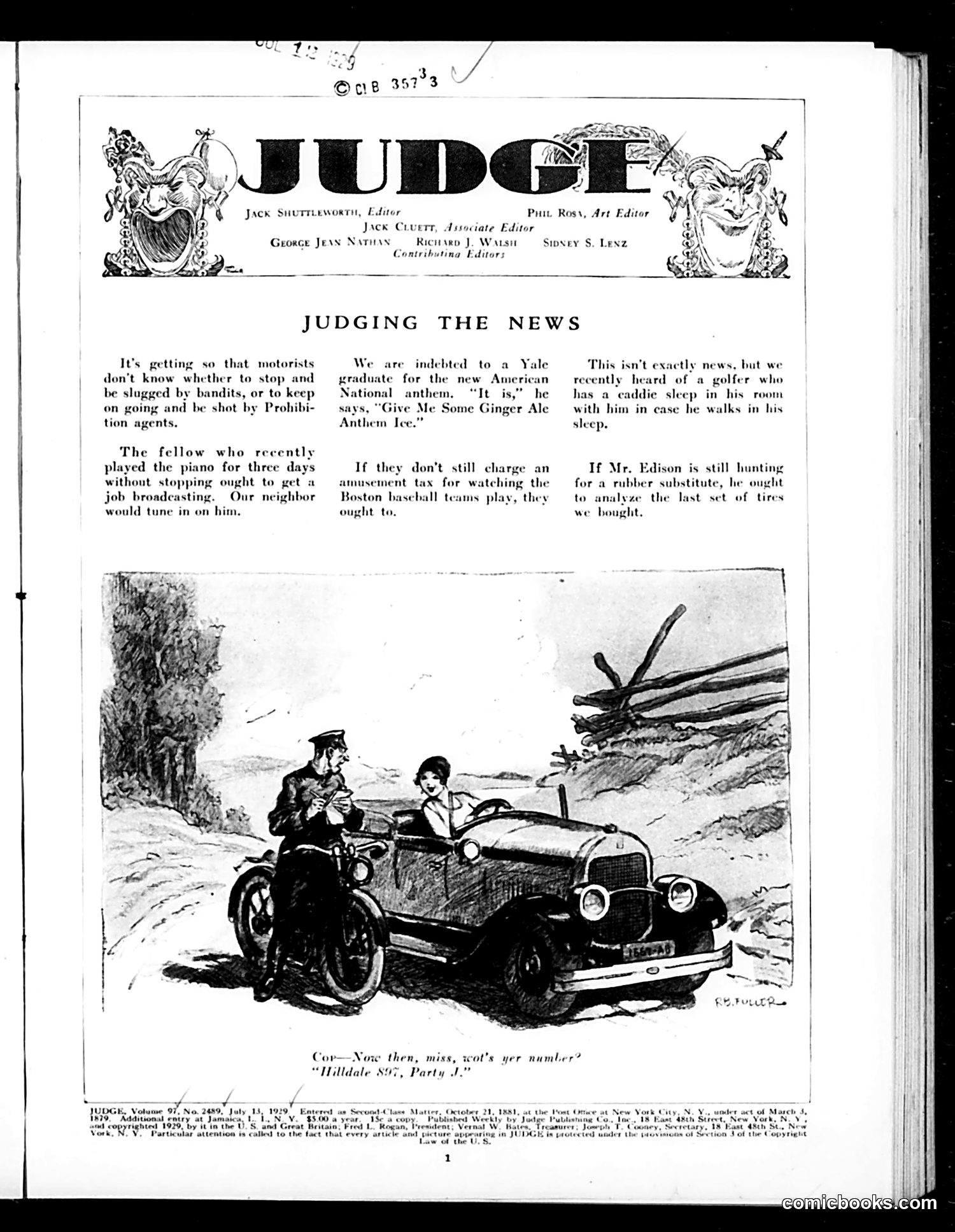 Judge — July 13, 1929 — page 3: Judge, 1929-07-13