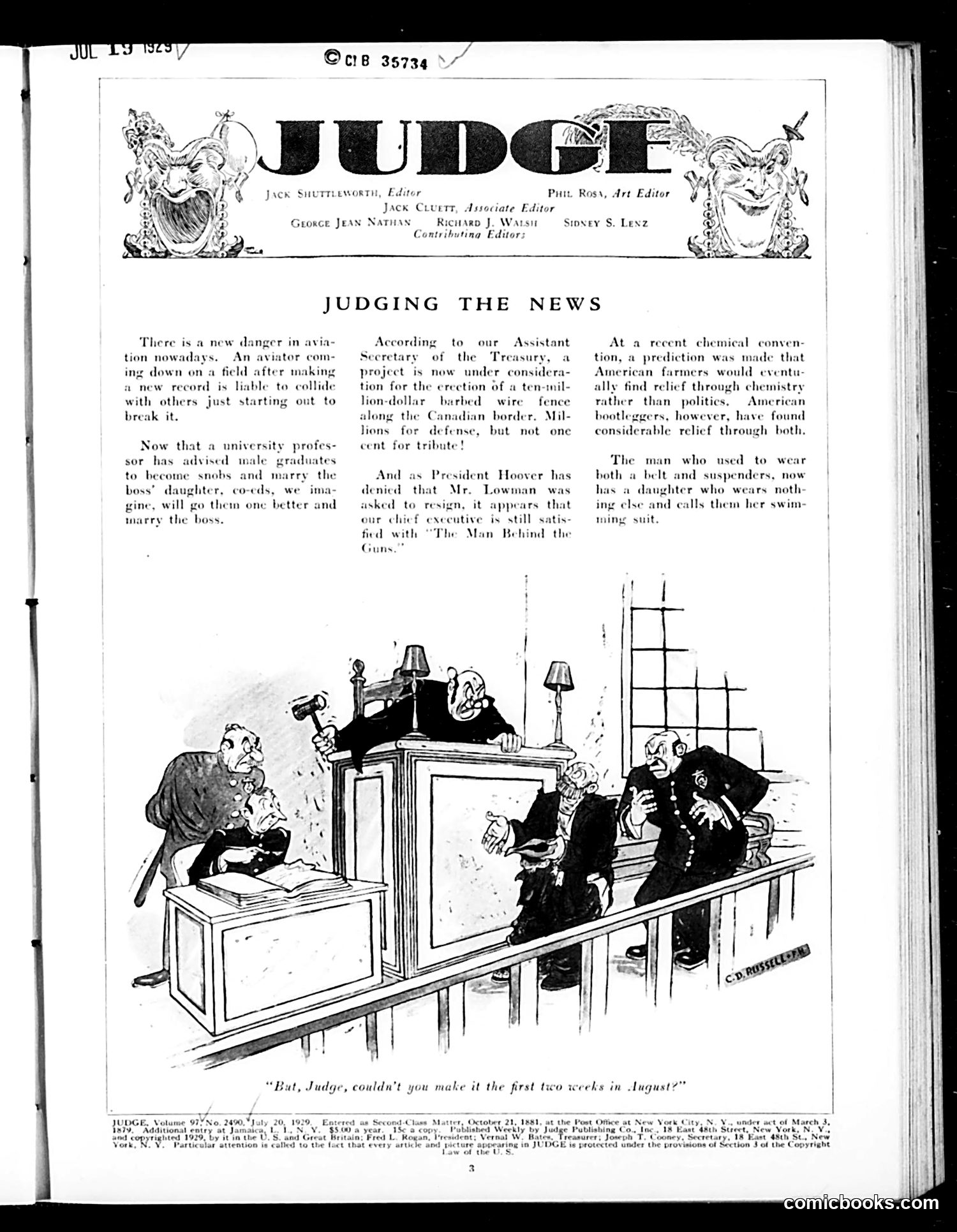 Judge — July 20, 1929 — page 5: Judge, 1929-07-20
