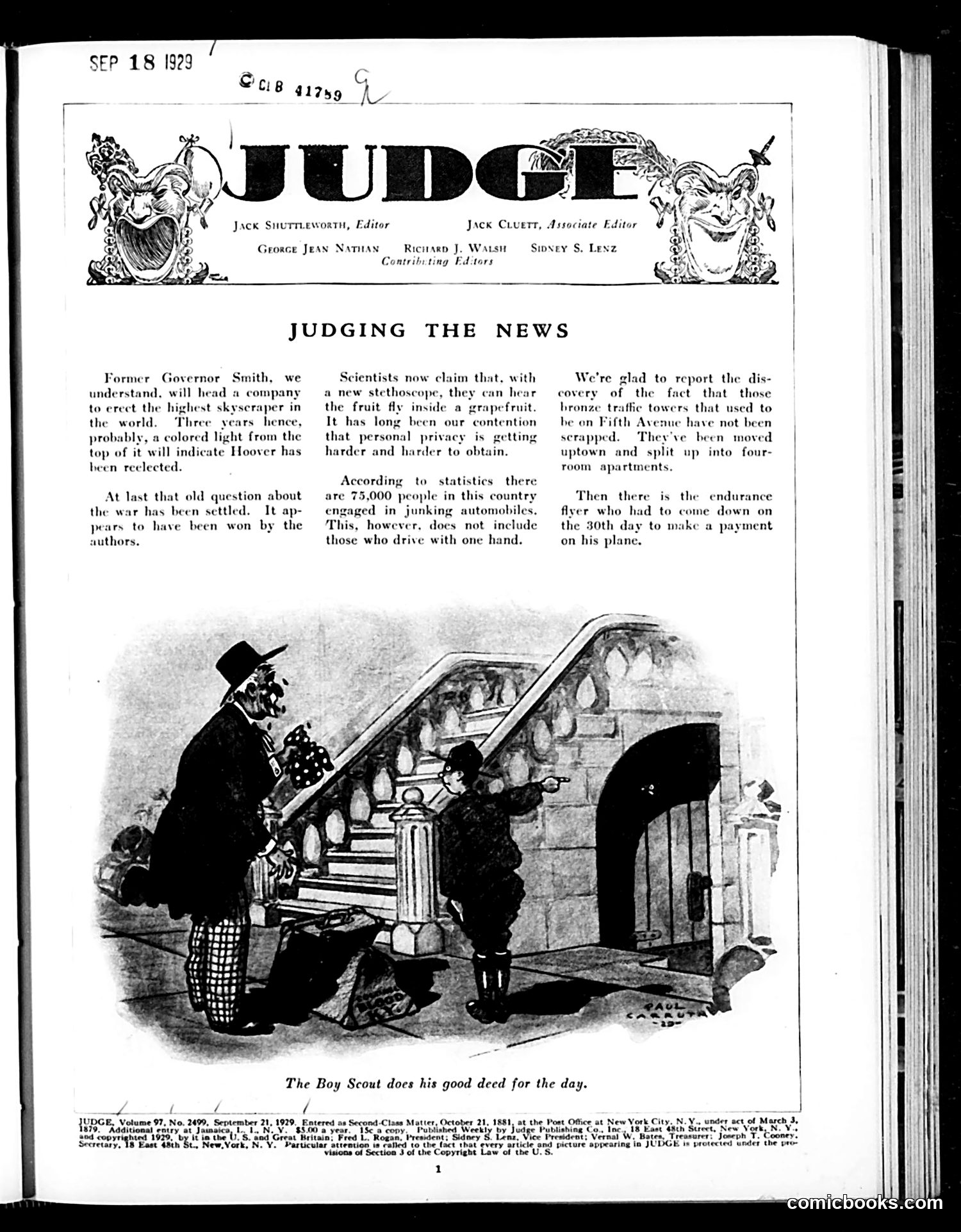 Judge — September 21, 1929 — page 3: Judge, 1929-09-21