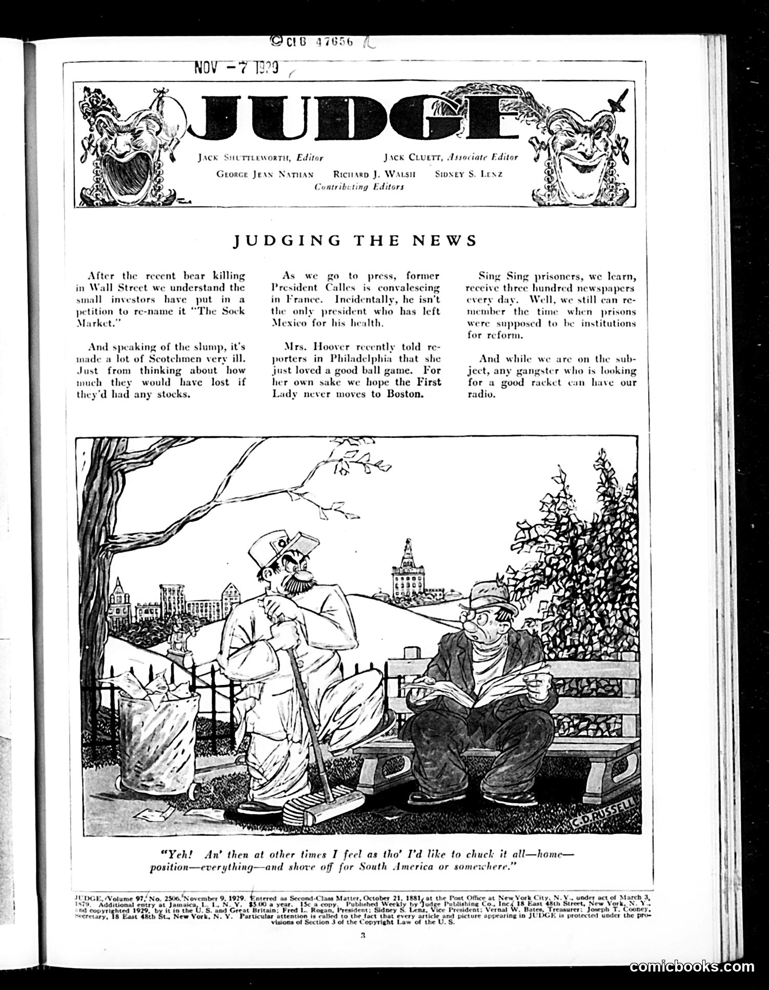 Judge — November 9, 1929 — page 5: Judge, 1929-11-09