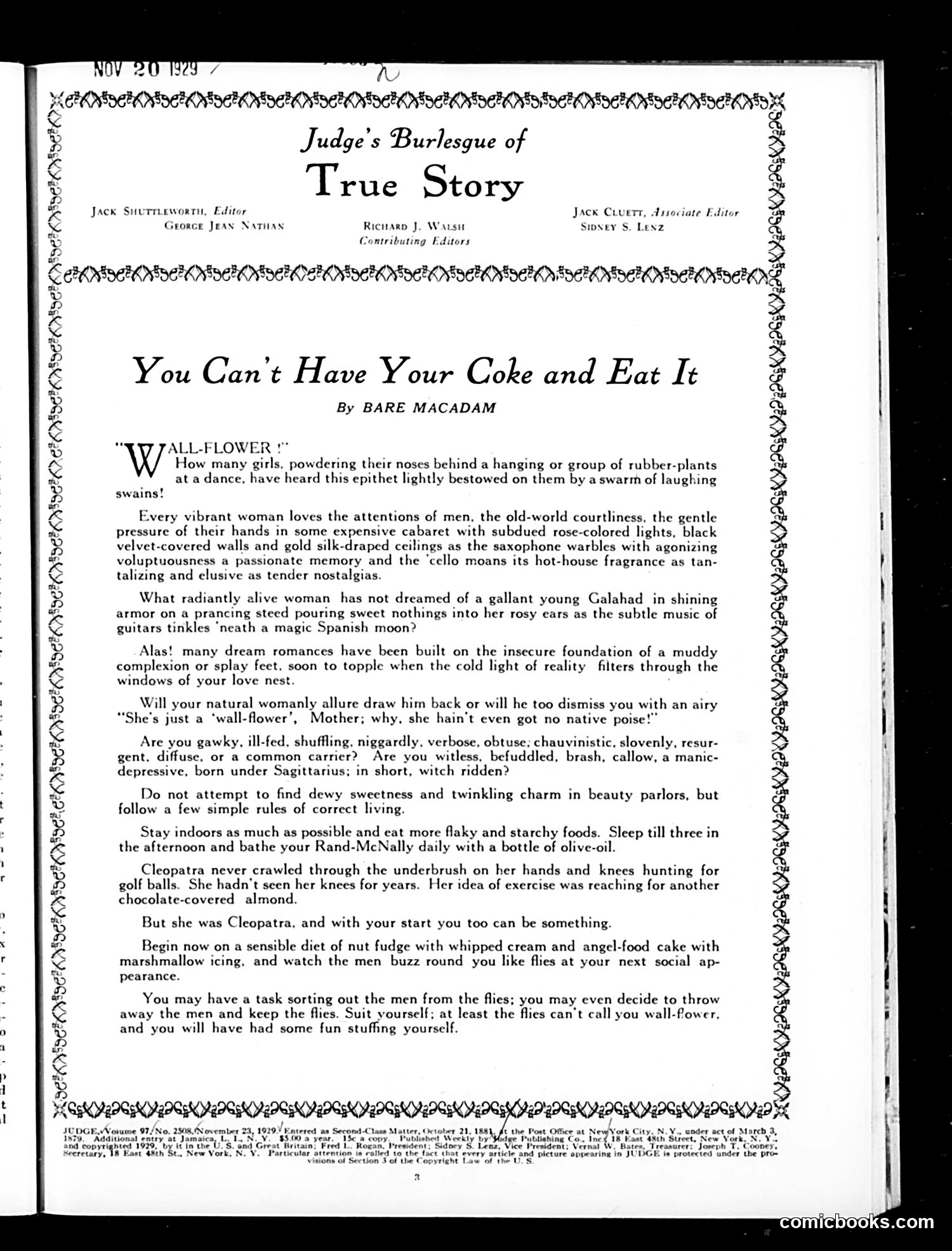 Judge — November 23, 1929 — page 5: Judge, 1929-11-23