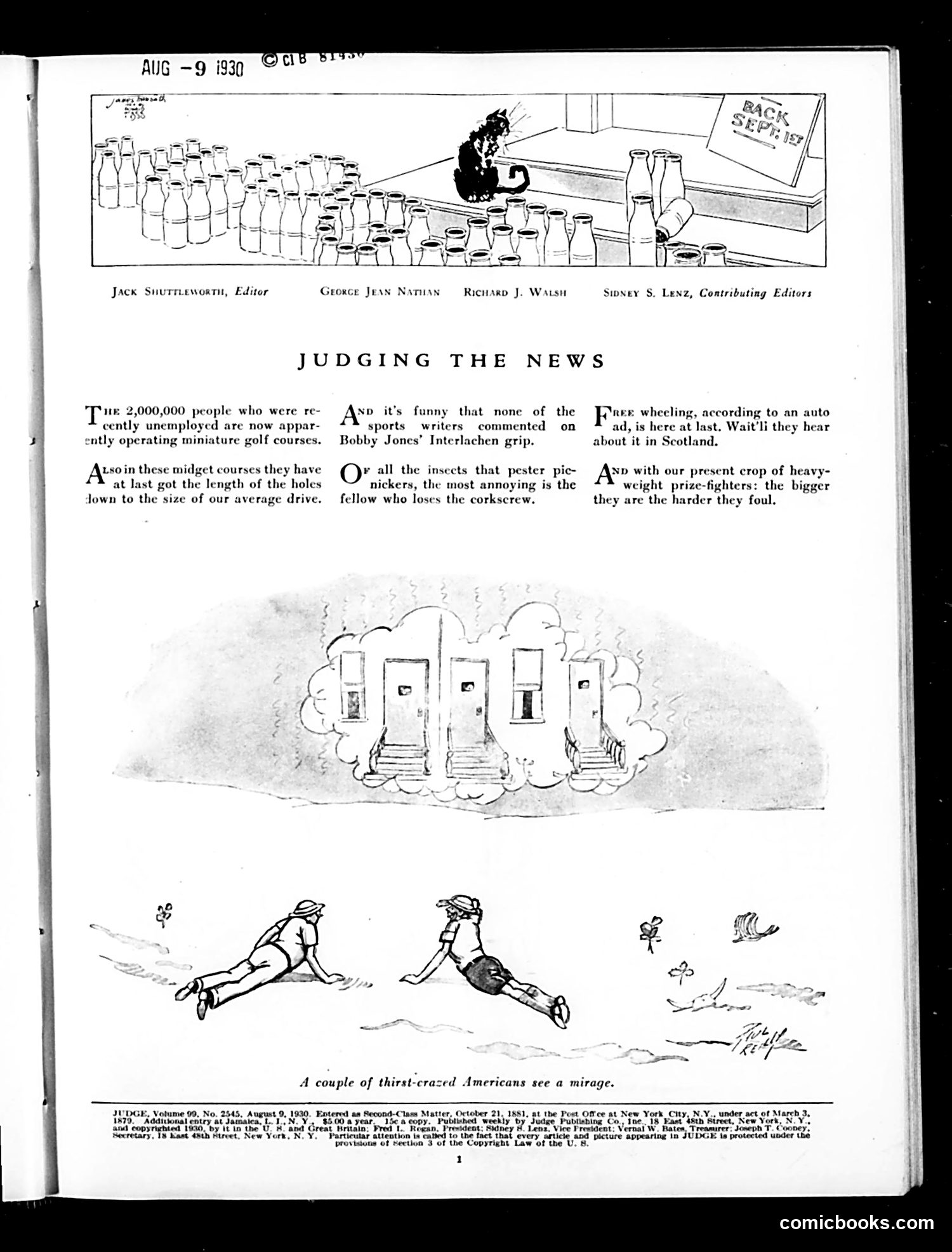 Judge — August 9, 1930 — page 3: Judge, 1930-08-09