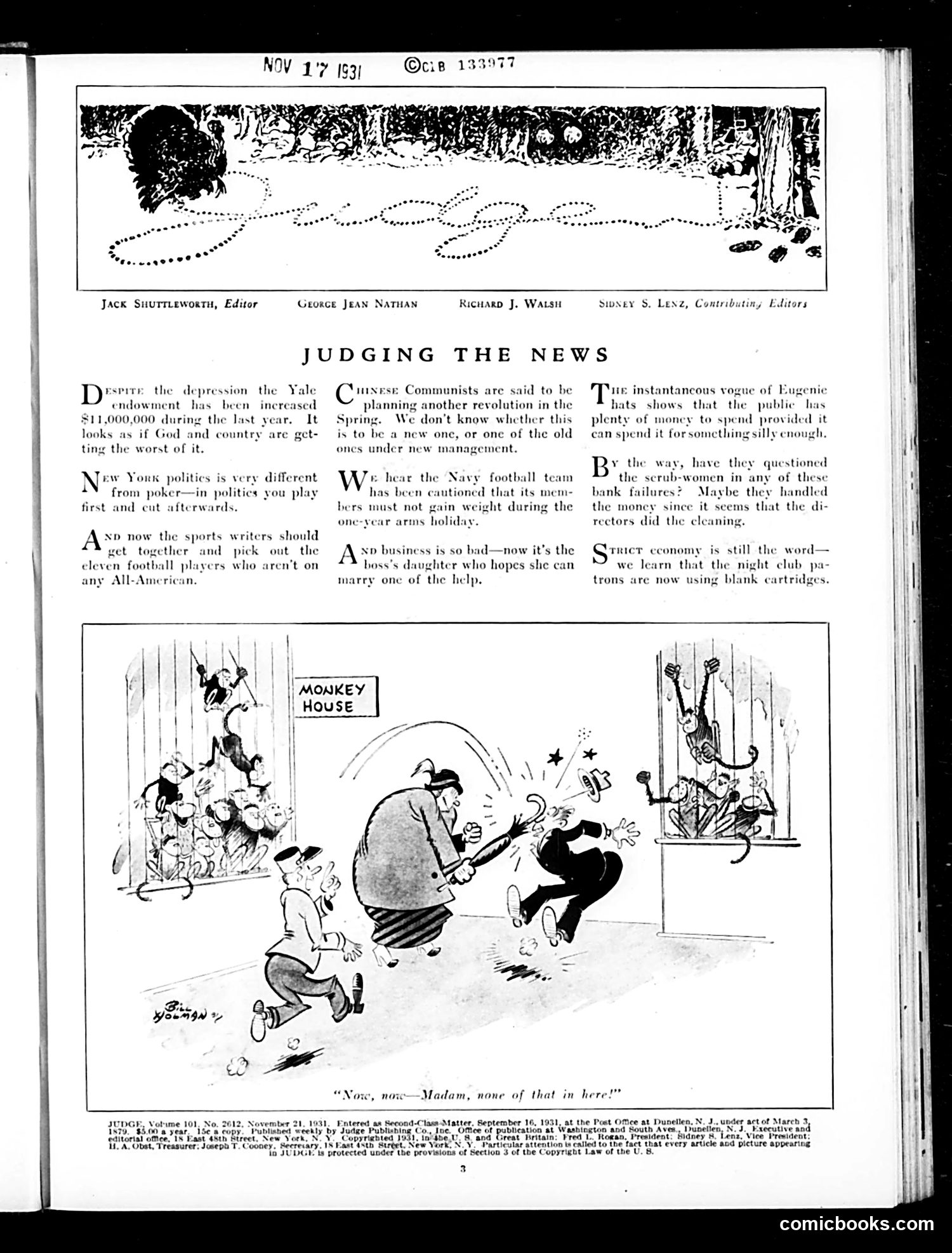 Judge — November 21, 1931 — page 5: Judge, 1931-11-21