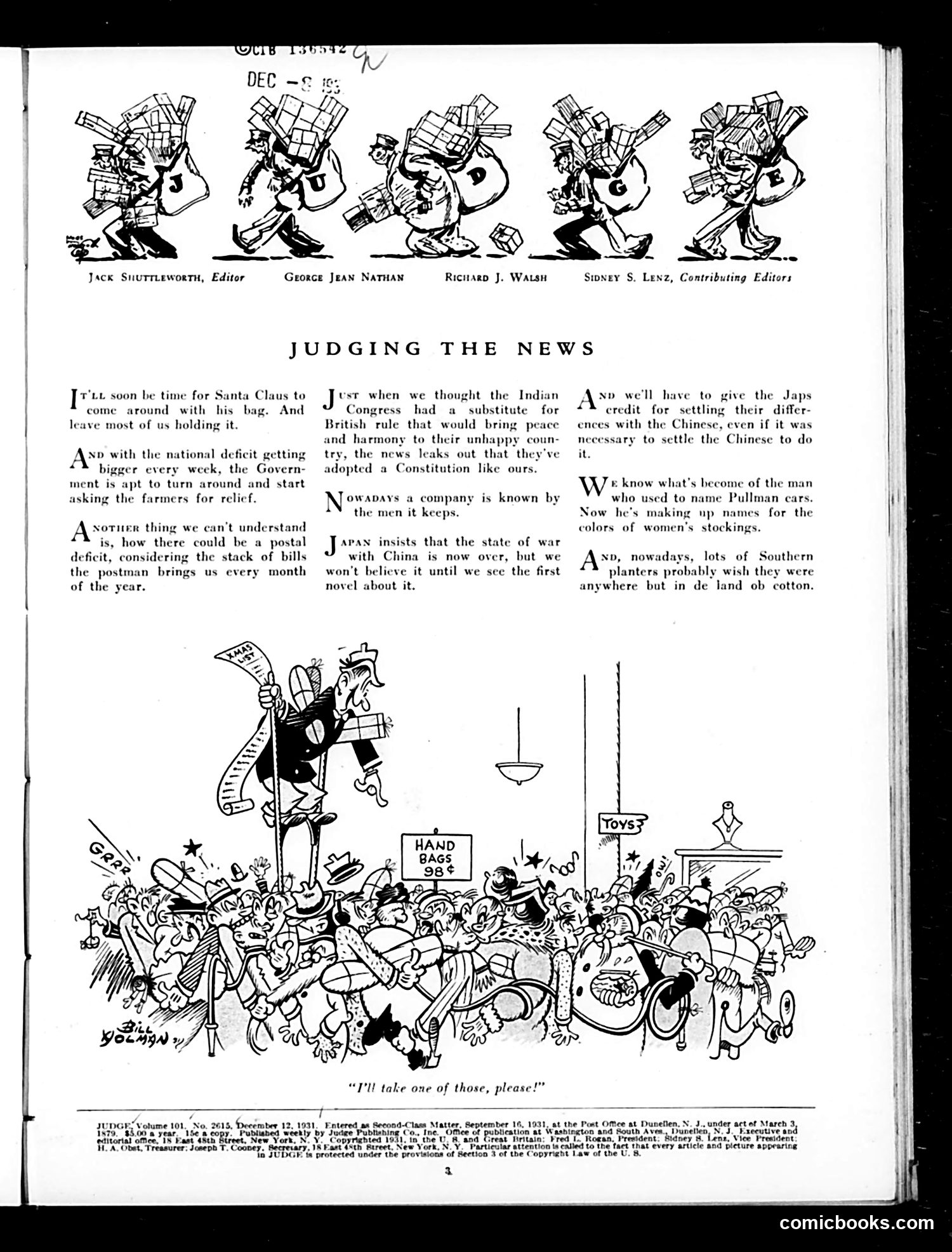 Judge — December 12, 1931 — page 5: Judge, 1931-12-12