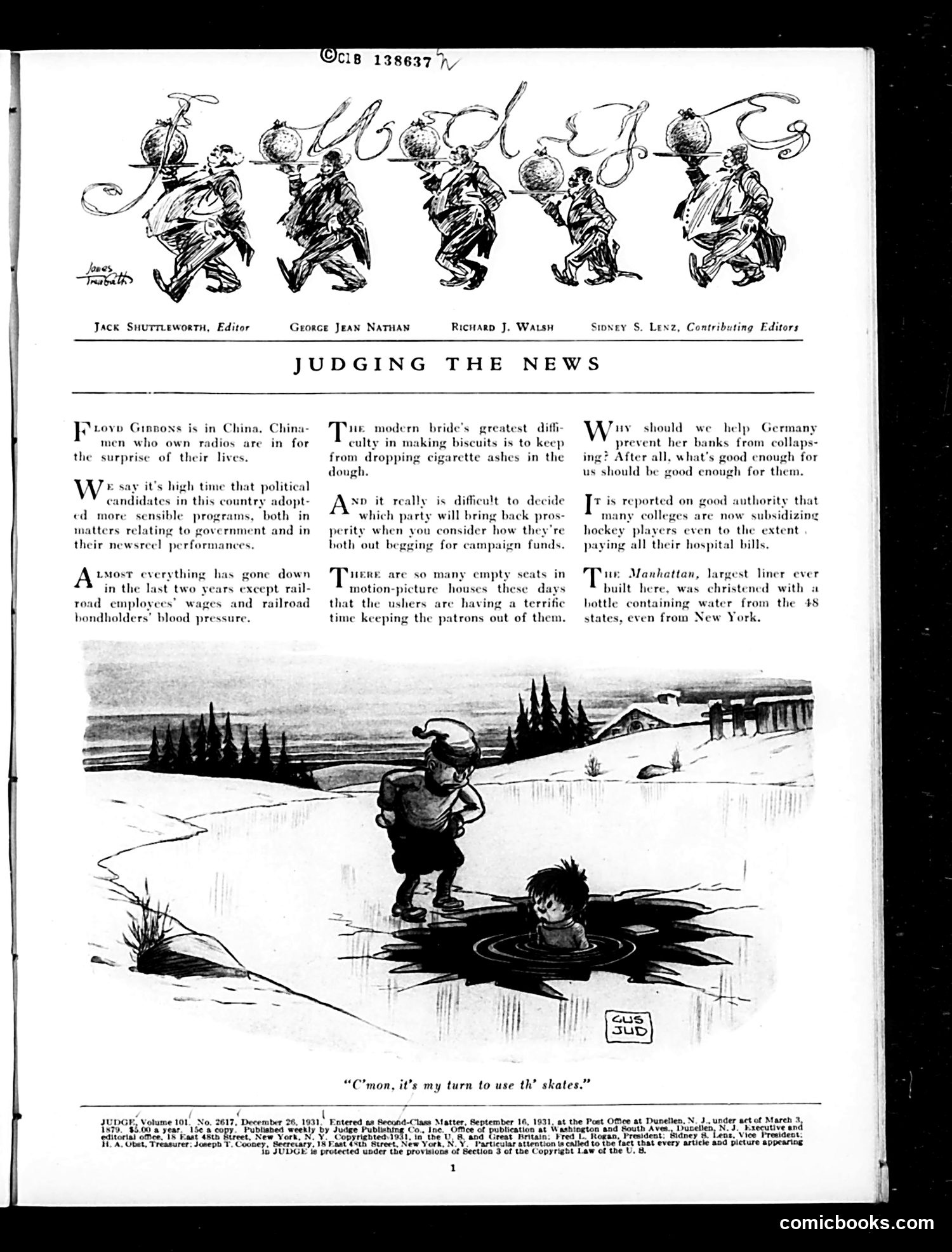 Judge — December 26, 1931 — page 3: Judge, 1931-12-26