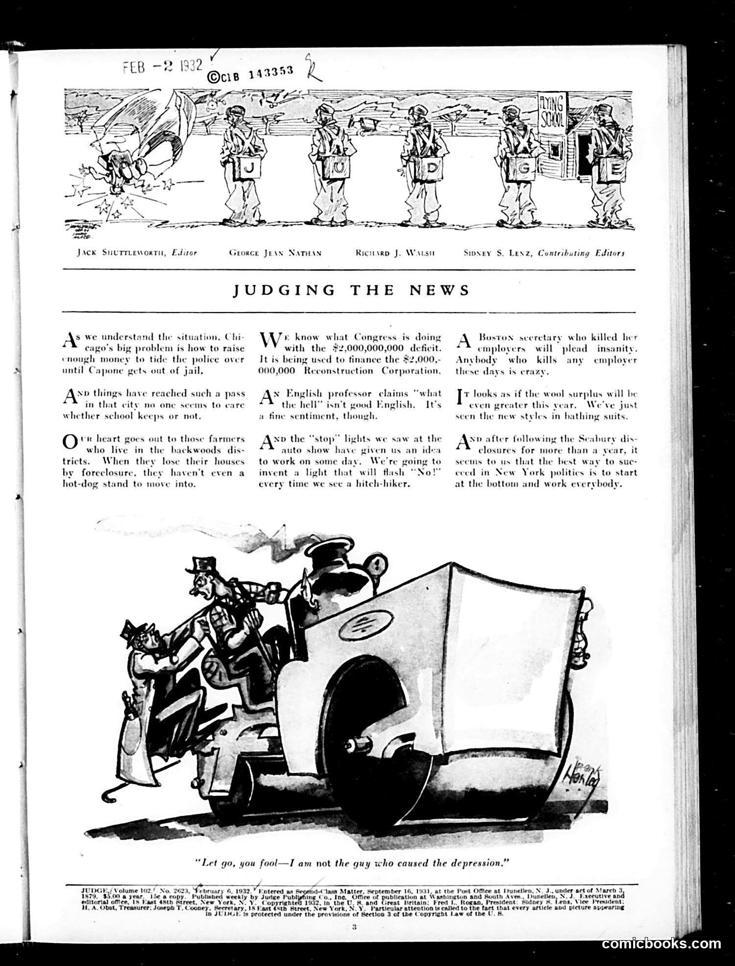 Judge — February 6, 1932 — page 5: Judge, 1932-02-06