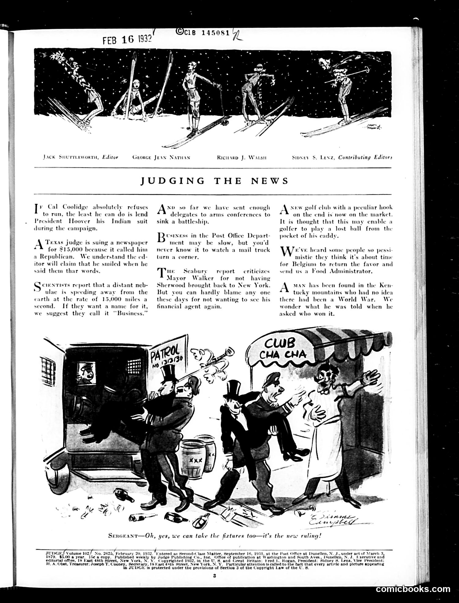 Judge — February 20, 1932 — page 5: Judge, 1932-02-20