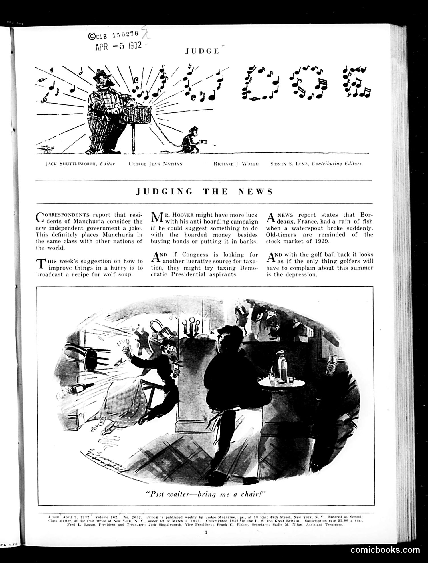 Judge — April 9, 1932 — page 3: Judge, 1932-04-09